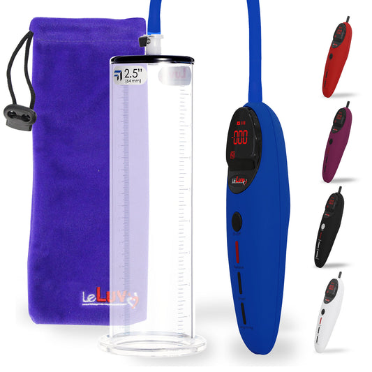 LeLuv Penis Pump - Magna PRO+ Smart Handle - 9" or 12" Length, Wide Flange Cylinders