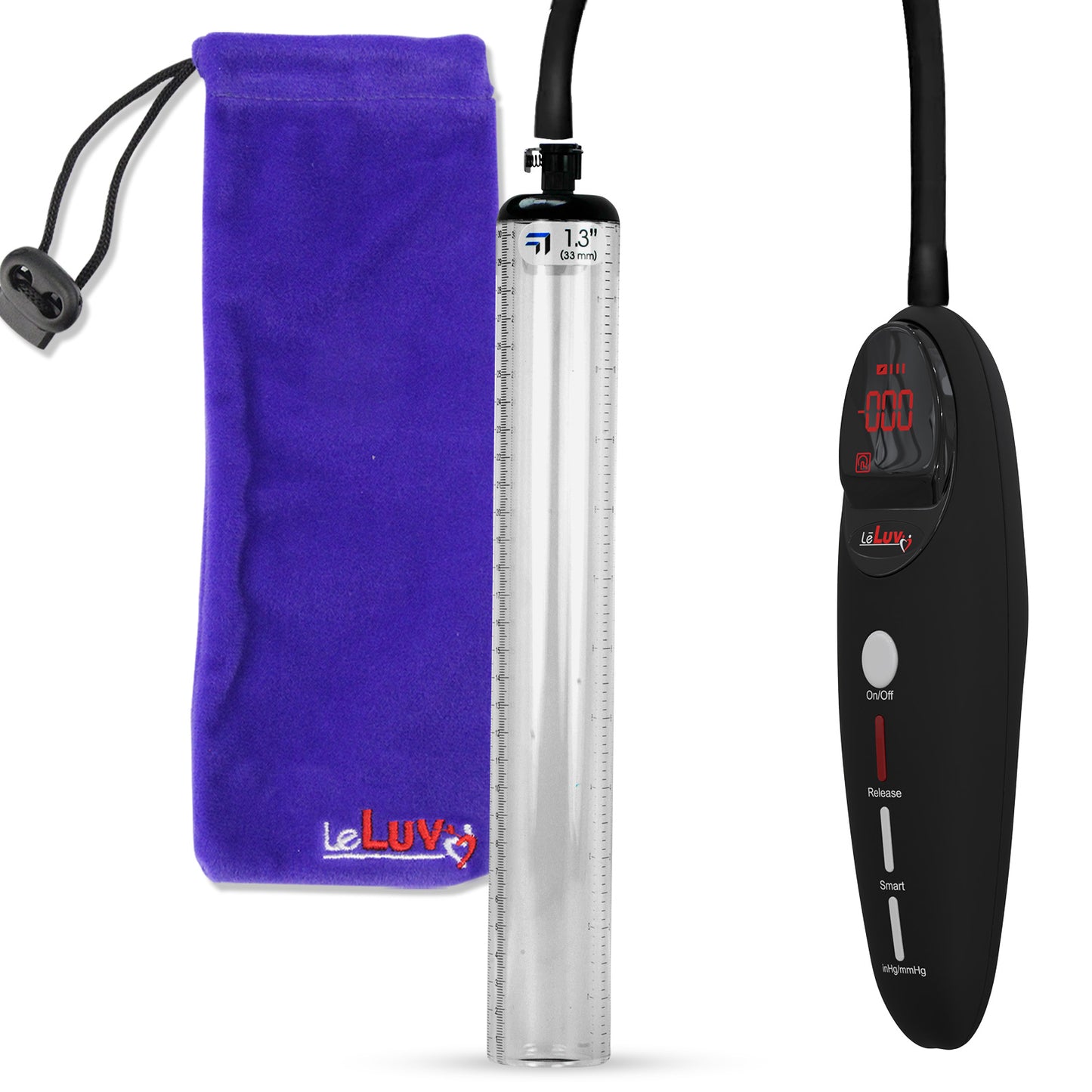 Penis Pump Magna Pro Handle Black | 1.3" Diameter x 12" Length Thick-Walled Penis Cylinder