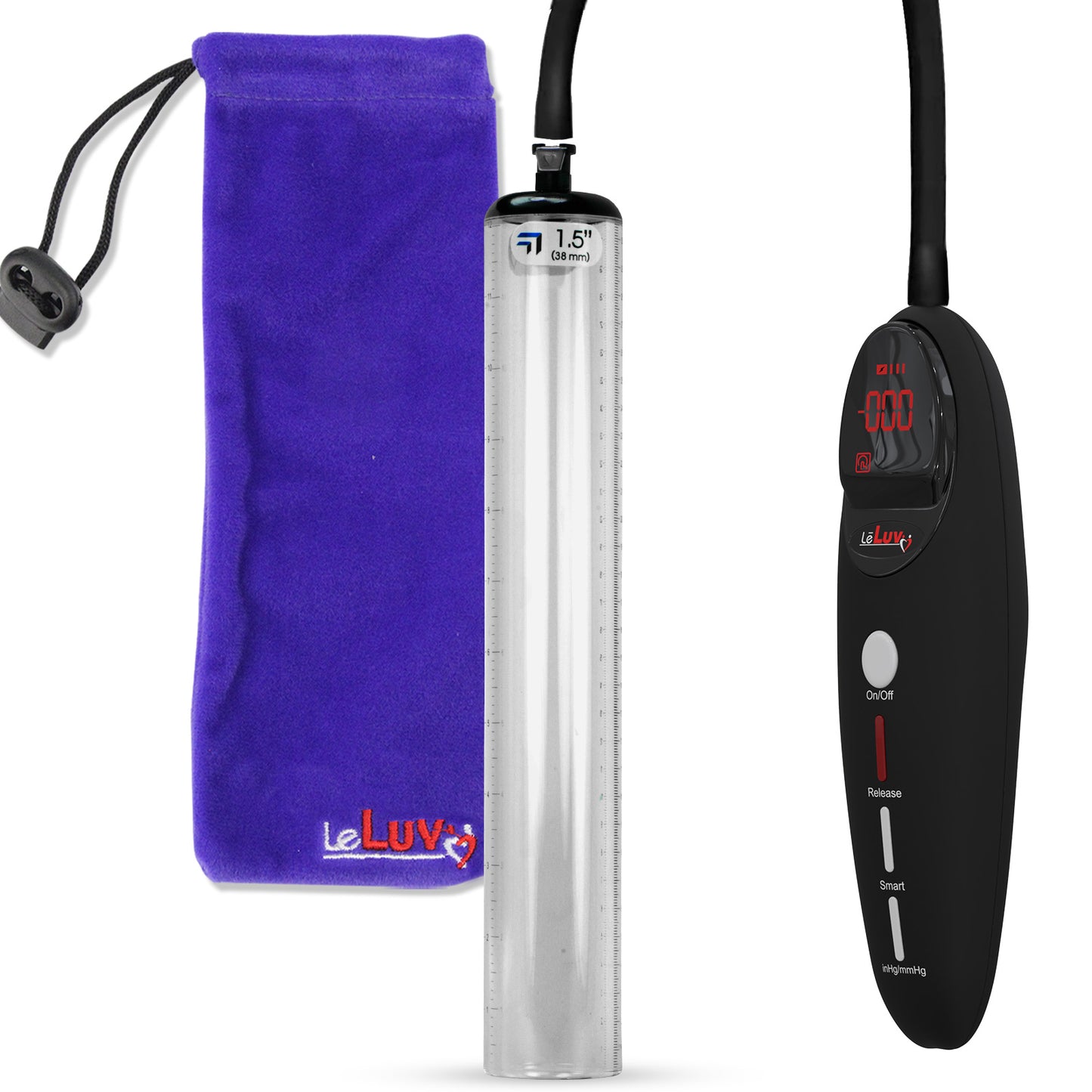 Penis Pump Magna Pro Handle Black | 1.5" Diameter x 12" Length Thick-Walled Penis Cylinder