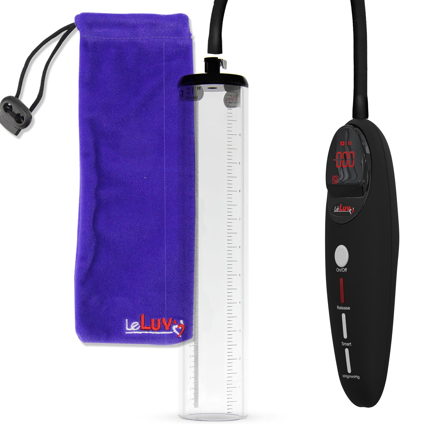 Penis Pump Magna Pro Handle Black | 2.1" Diameter x 12" Length Thick-Walled Penis Cylinder