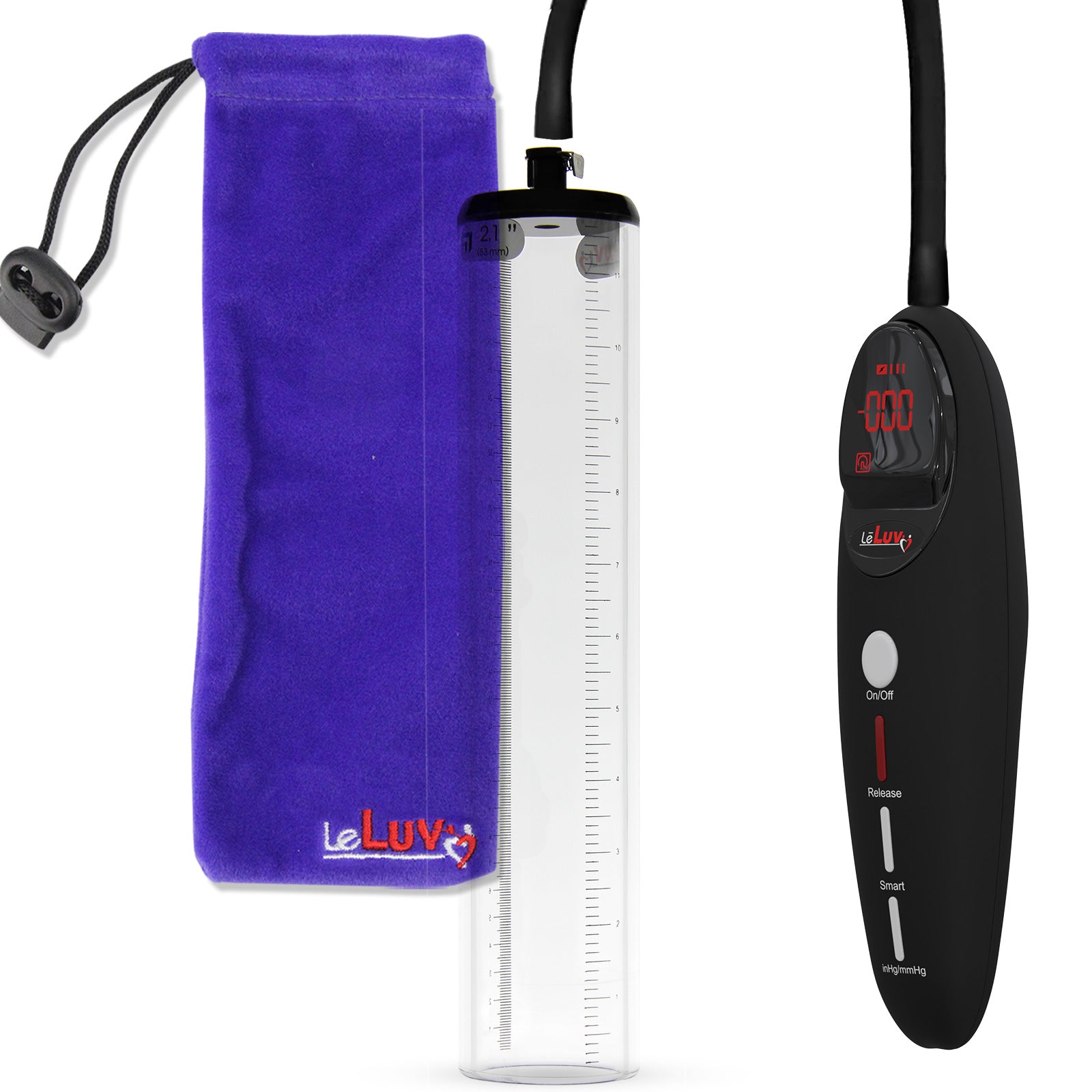 Penis Pump Magna Pro Handle Black | 2.1" Diameter x 12" Length Thick-Walled Penis Cylinder