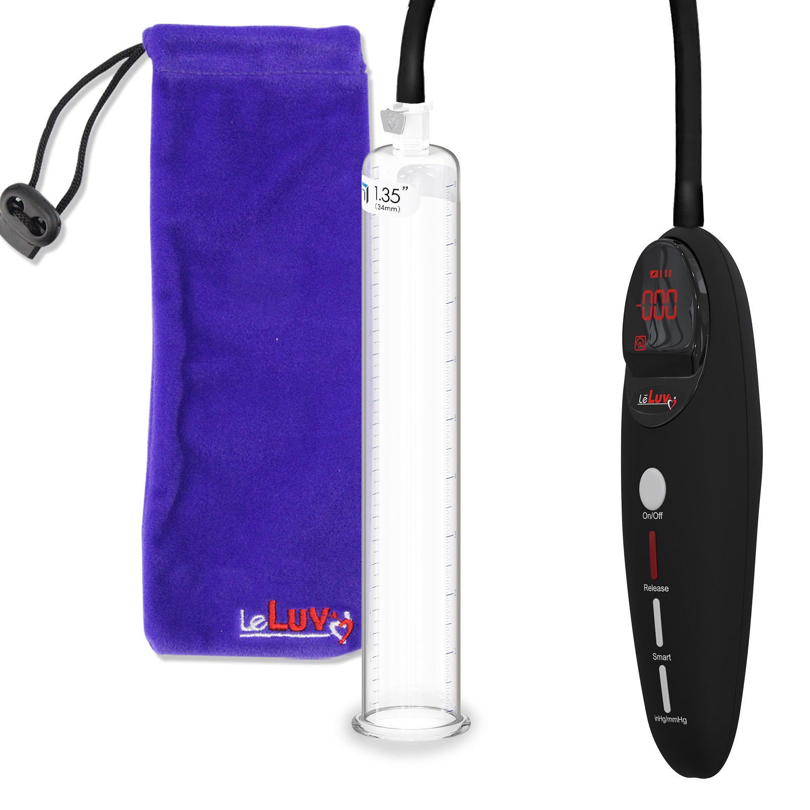 Penis Pump Magna Pro Handle Black | 9" x 1.35" Acrylic Cylinder