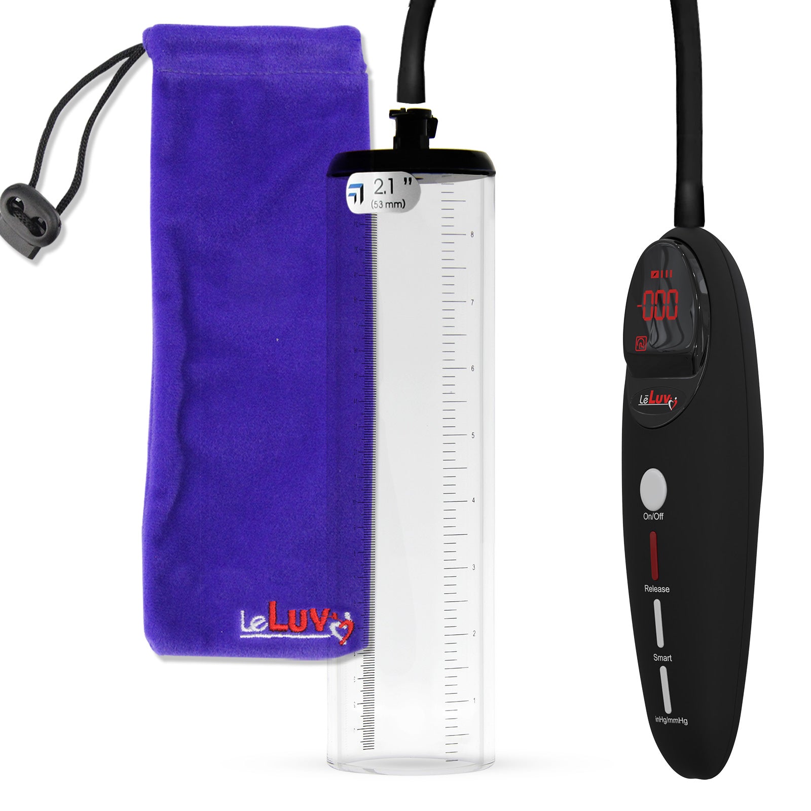 Penis Pump Magna Pro Handle Black | 2.1" Diameter x 9" Length Thick-Walled Penis Cylinder