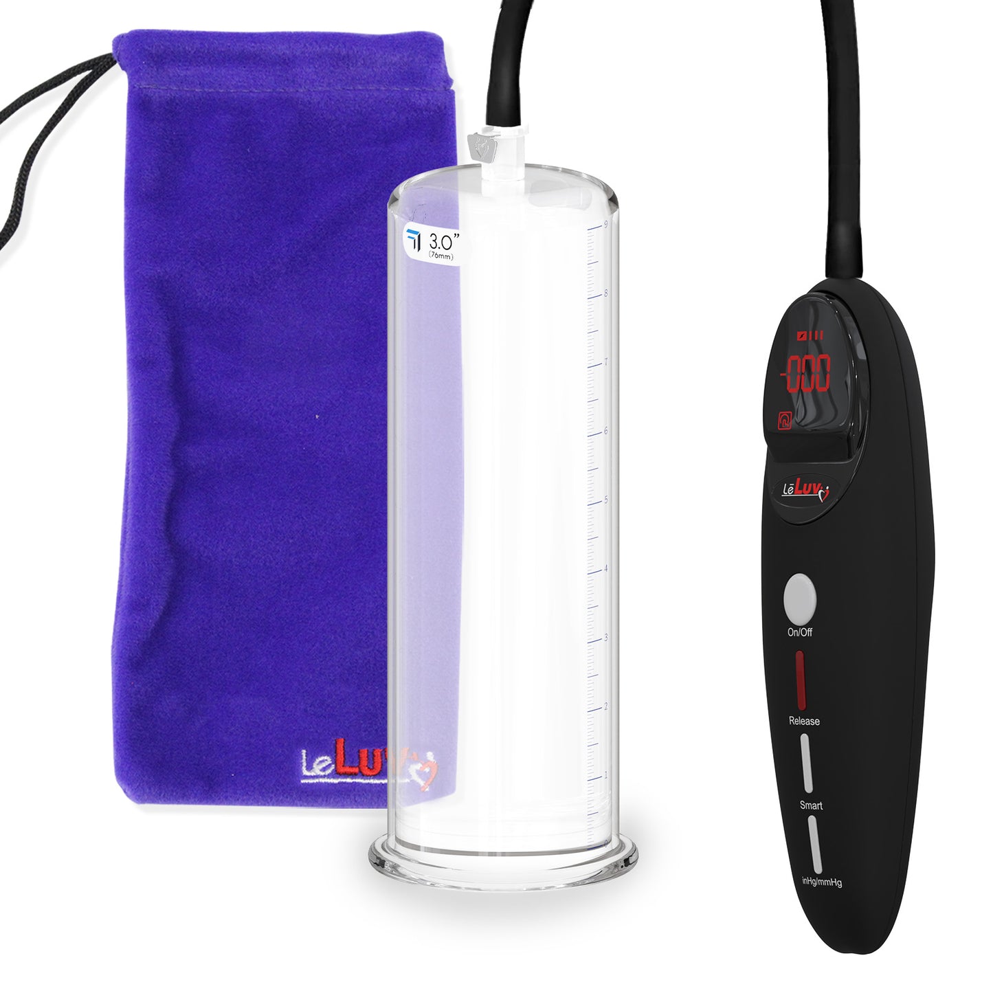 Penis Pump Magna Pro Handle Black | 9" x 3.00" Acrylic Cylinder