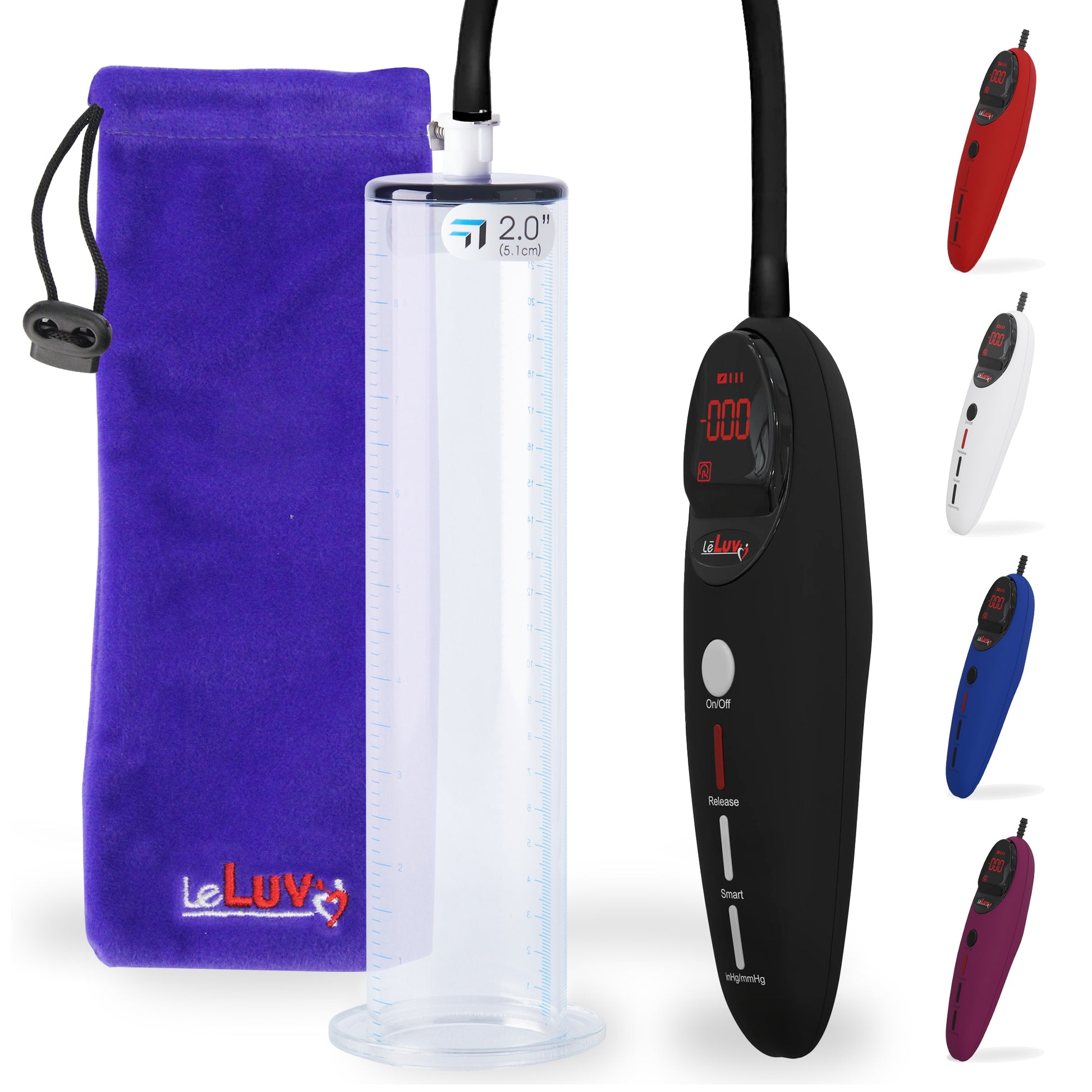 LeLuv Magna Pro Smart Handle Penis Pump Kit | 9" or 12" Length Wide Flange Cylinders