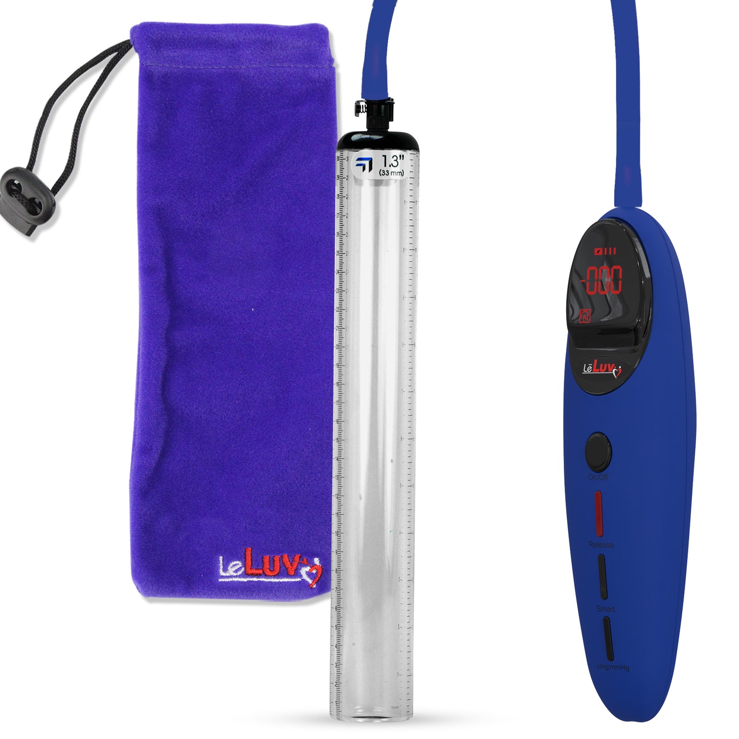 Penis Pump Magna Pro Handle Blue | 1.3" Diameter x 12" Length Thick-Walled Penis Cylinder