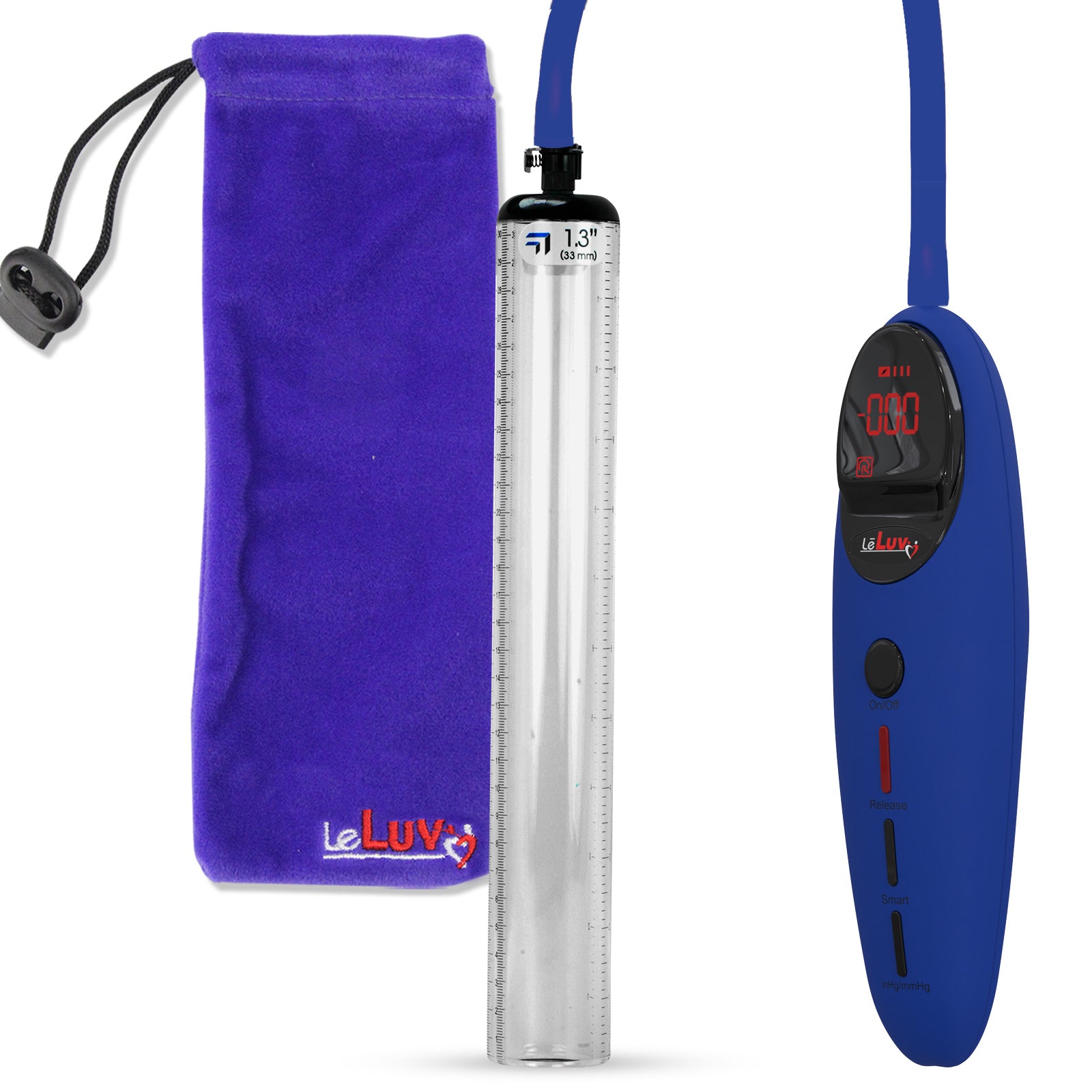 Penis Pump Magna Pro Handle Blue | 1.3" Diameter x 12" Length Thick-Walled Penis Cylinder