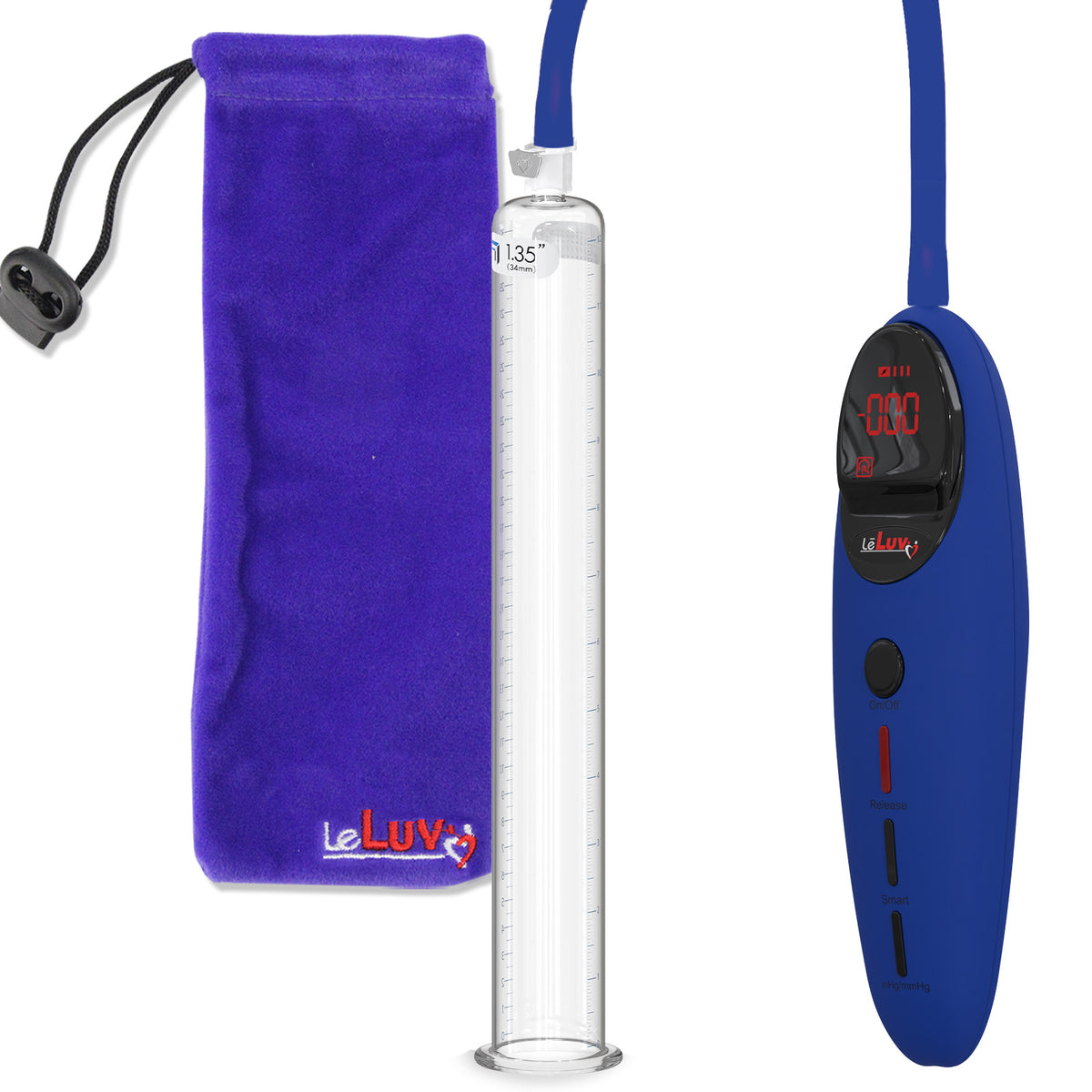 Penis Pump Magna Pro Handle Blue | 12" x 1.35" Acrylic Cylinder