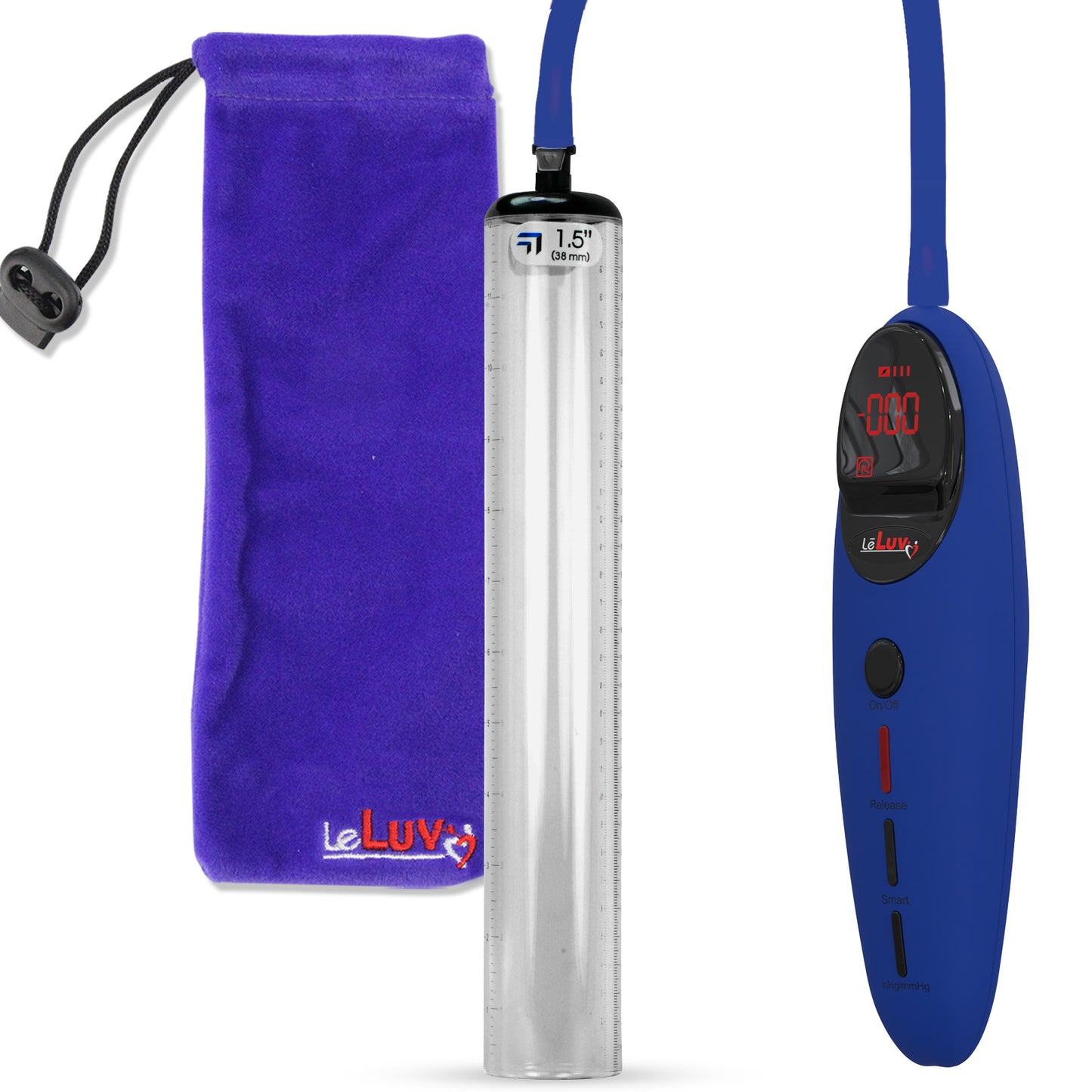 Penis Pump Magna Pro Handle Blue | 1.5" Diameter x 12" Length Thick-Walled Penis Cylinder