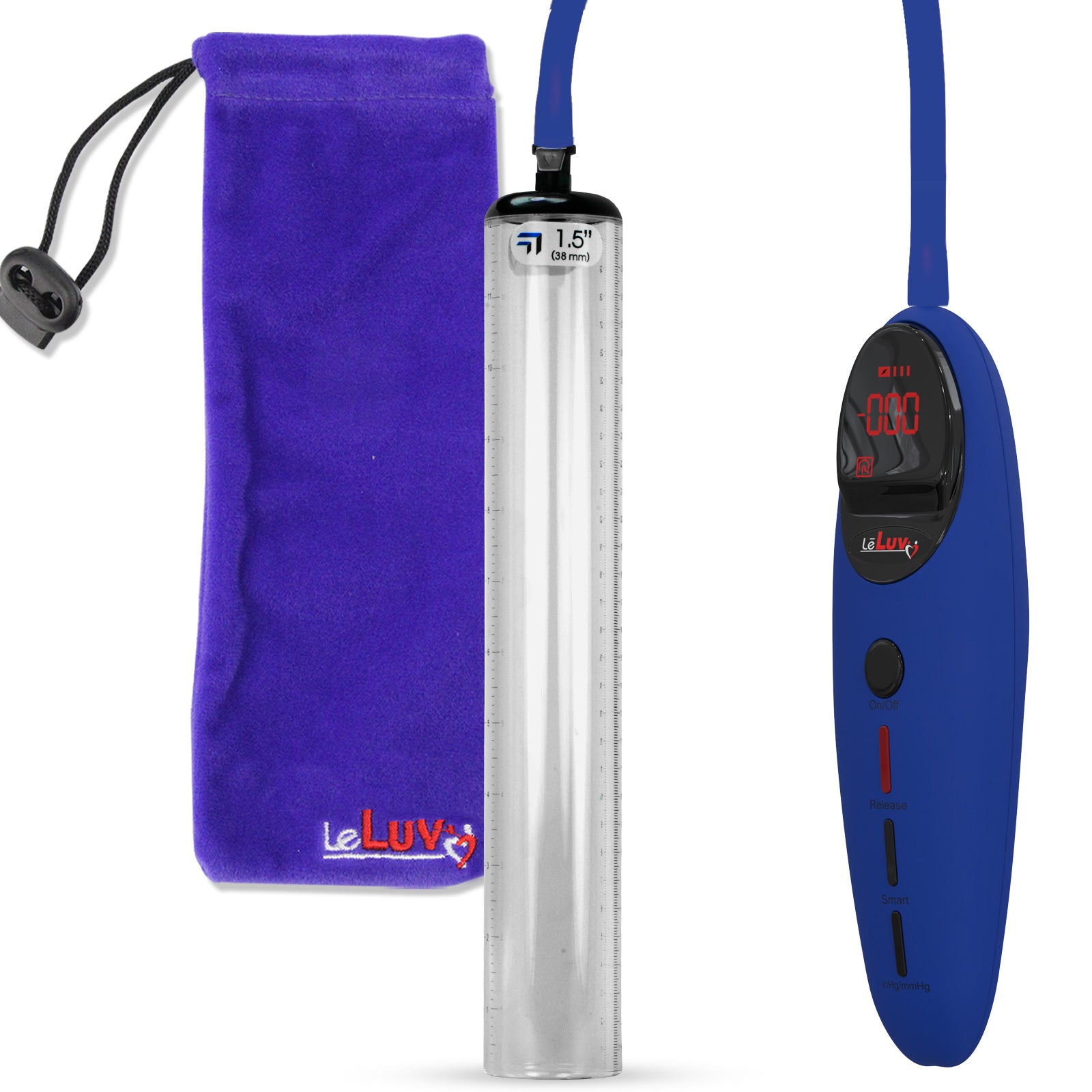 Penis Pump Magna Pro Handle Blue | 1.5" Diameter x 12" Length Thick-Walled Penis Cylinder