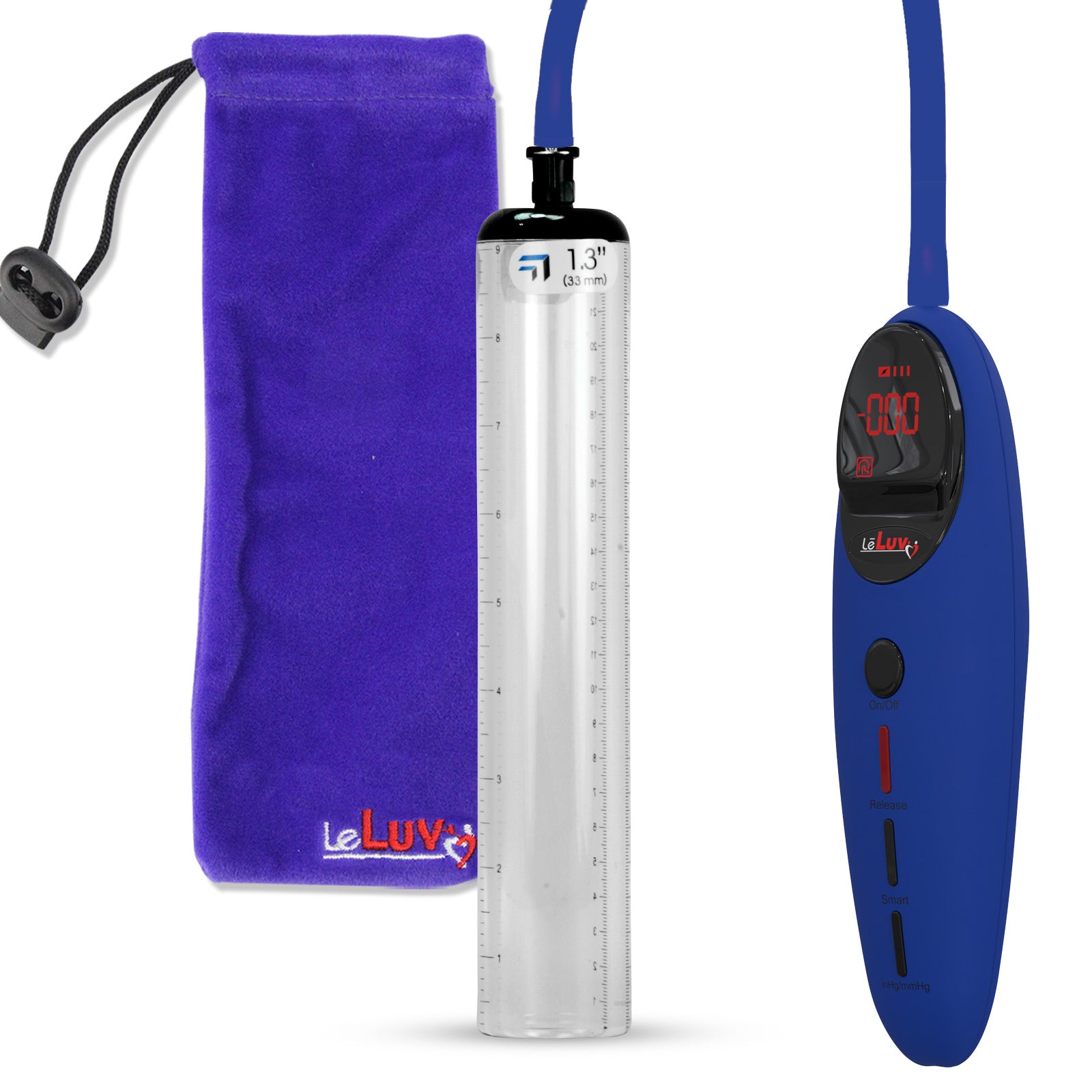 Penis Pump Magna Pro Handle Blue | 1.3" Diameter x 9" Length Thick-Walled Penis Cylinder