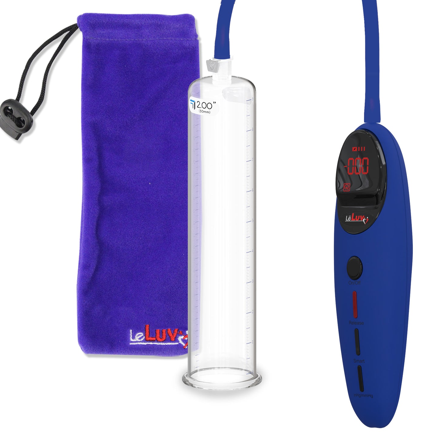 Penis Pump Magna Pro Handle Blue | 9" x 2.00" Acrylic Cylinder