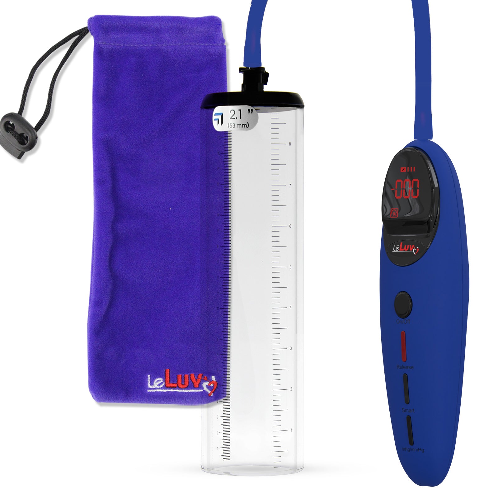 Penis Pump Magna Pro Handle Blue | 2.1" Diameter x 9" Length Thick-Walled Penis Cylinder
