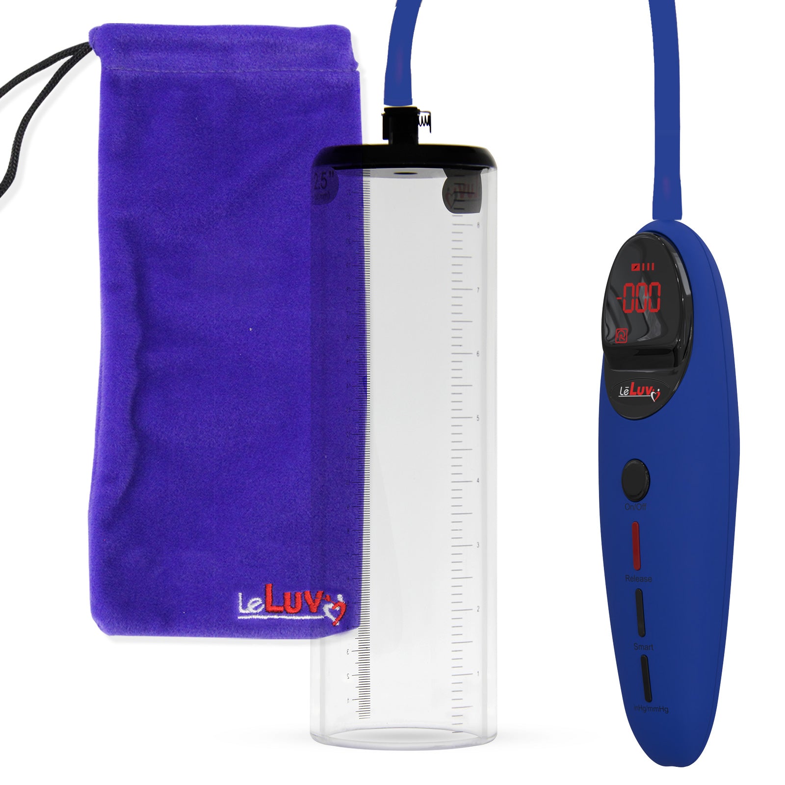Penis Pump Magna Pro Handle Blue | 2.5" Diameter x 9" Length Thick-Walled Penis Cylinder