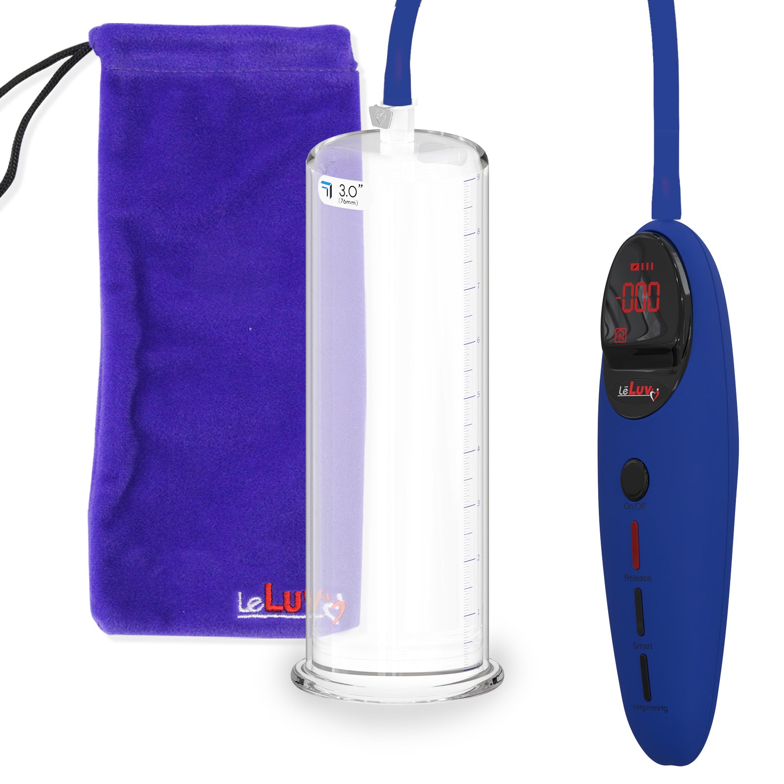 Penis Pump Magna Pro Handle Blue | 9" x 3.00" Acrylic Cylinder