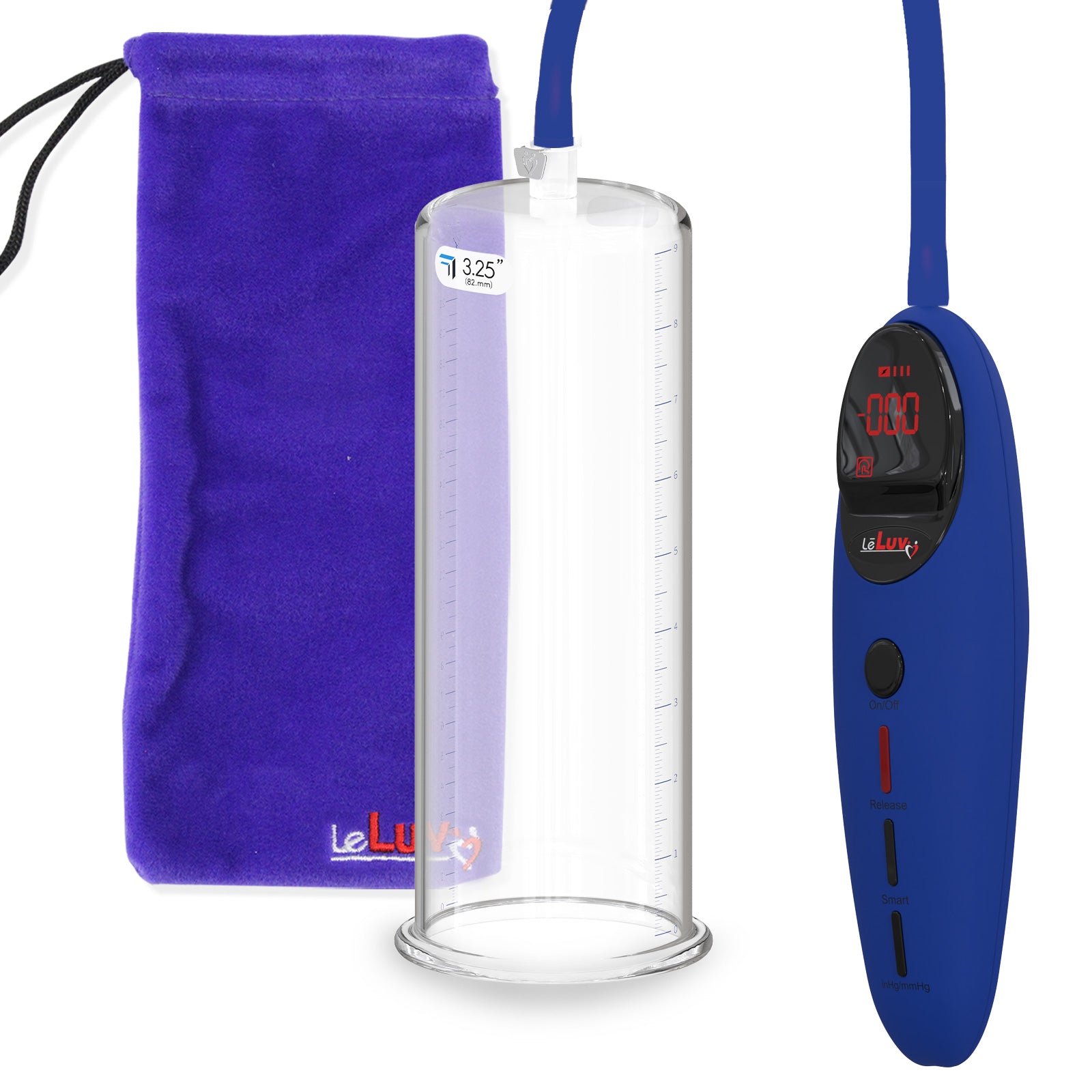 Penis Pump Magna Pro Handle Blue | 9" x 3.25" Acrylic Cylinder