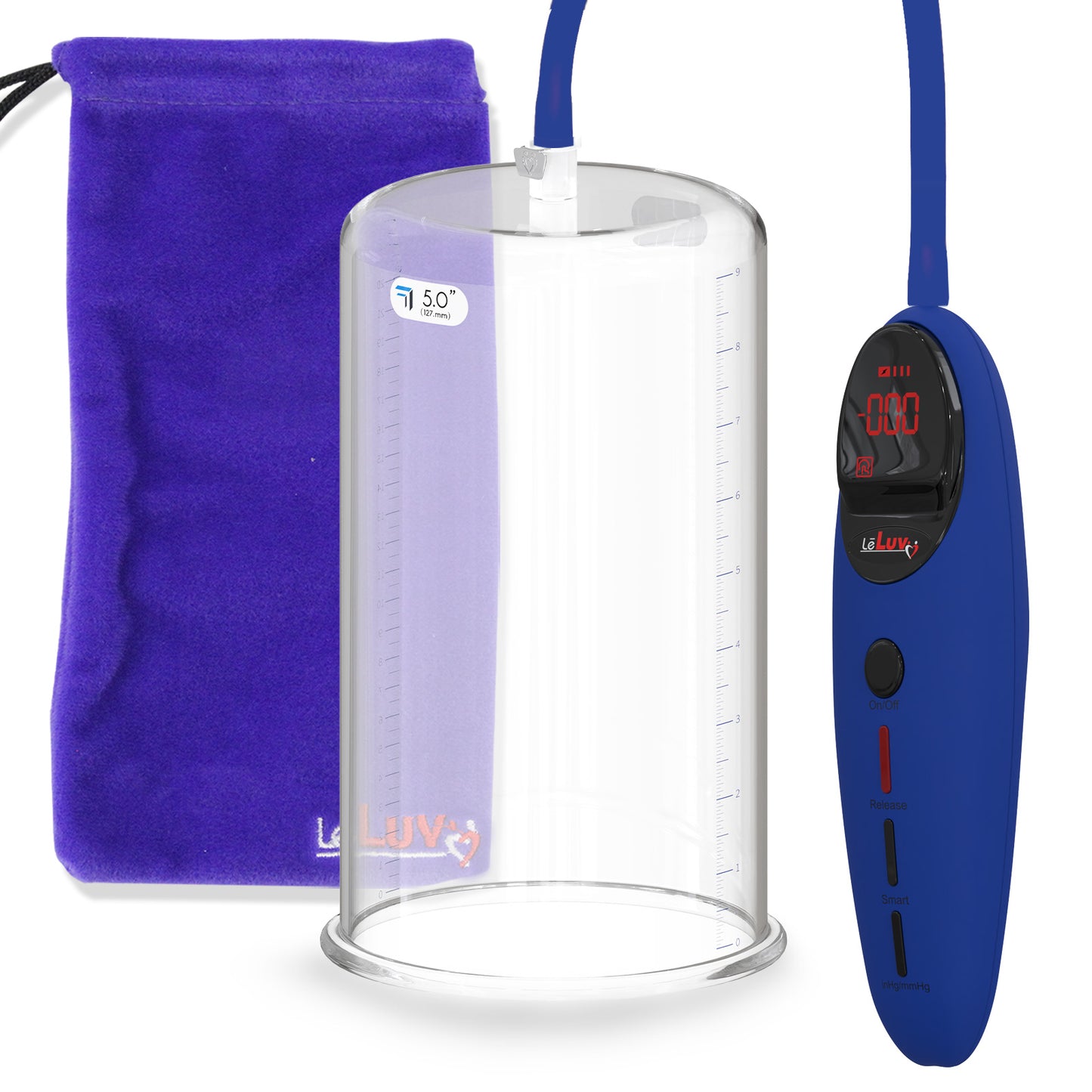 Penis Pump Magna Pro Handle Blue | 9" x 5.00" Acrylic Cylinder