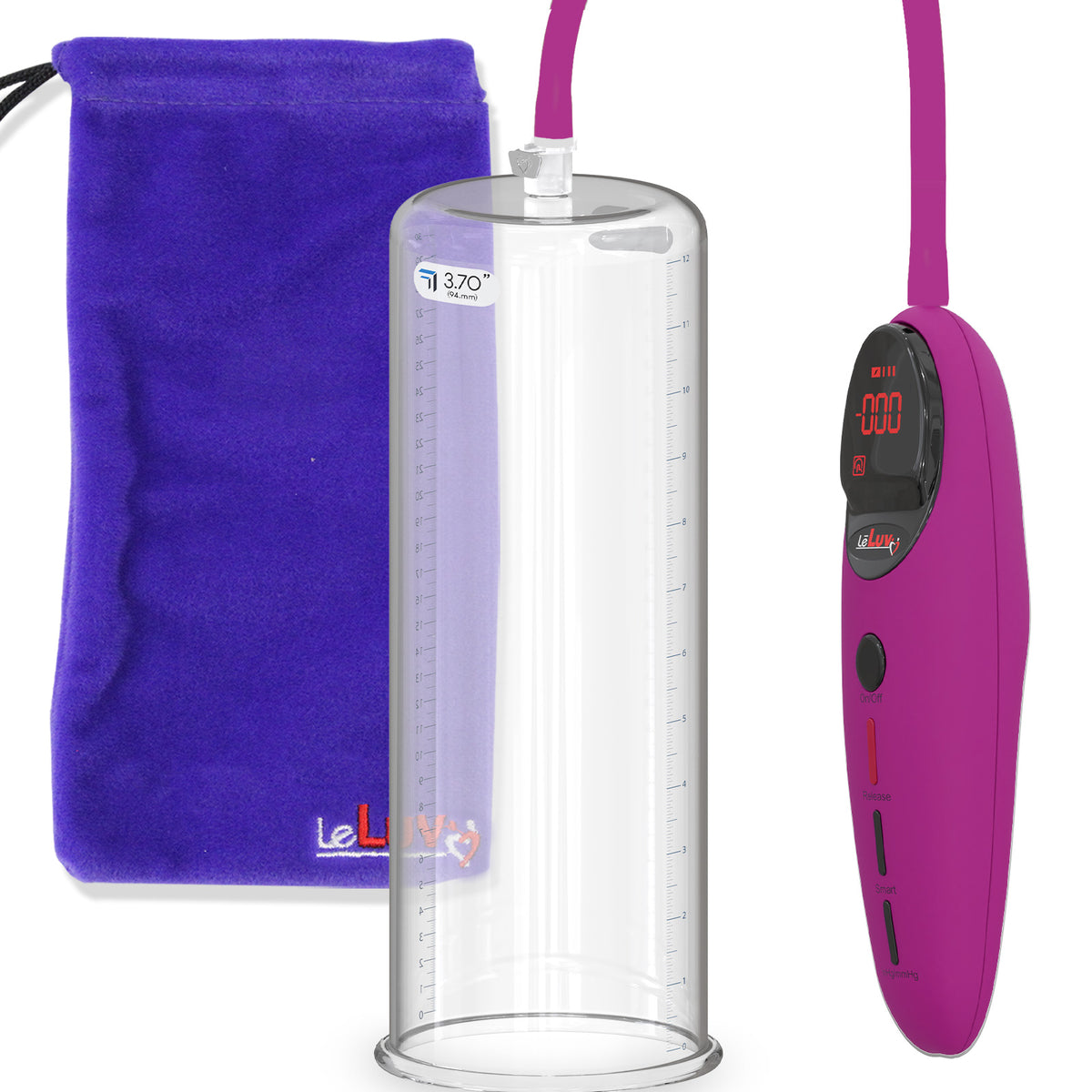 Penis Pump Magna Pro Handle Purple | 12" x 3.70" Acrylic Cylinder