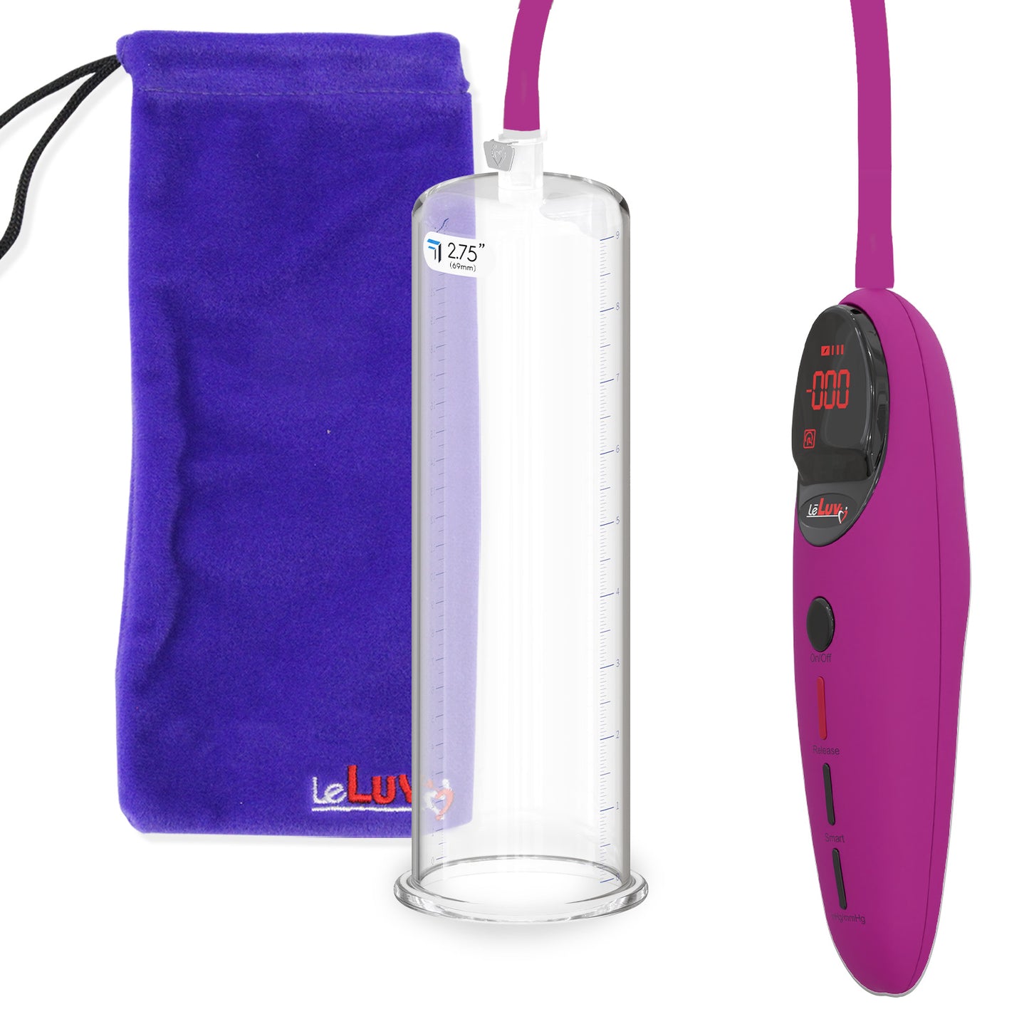 Penis Pump Magna Pro Handle Purple | 9" x 2.75" Acrylic Cylinder