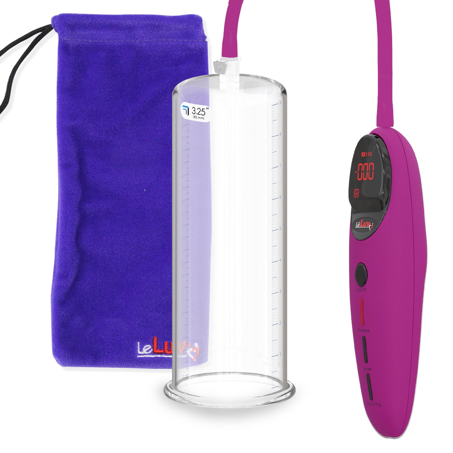 Penis Pump Magna Pro Handle Purple | 9" x 3.25" Acrylic Cylinder