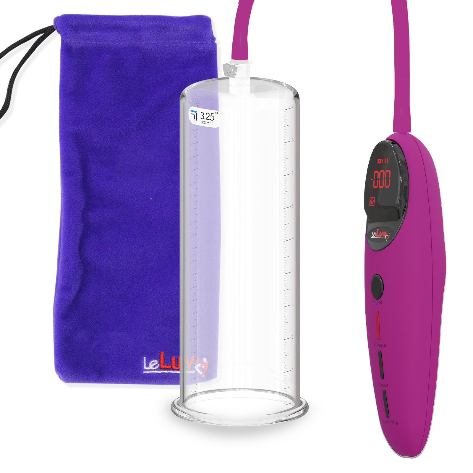 Penis Pump Magna Pro Handle Purple | 9" x 3.25" Acrylic Cylinder