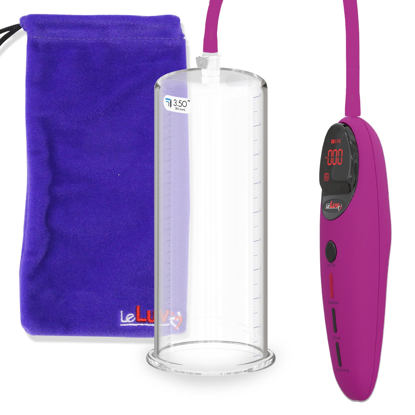 Penis Pump Magna Pro Handle Purple | 9" x 3.50" Acrylic Cylinder