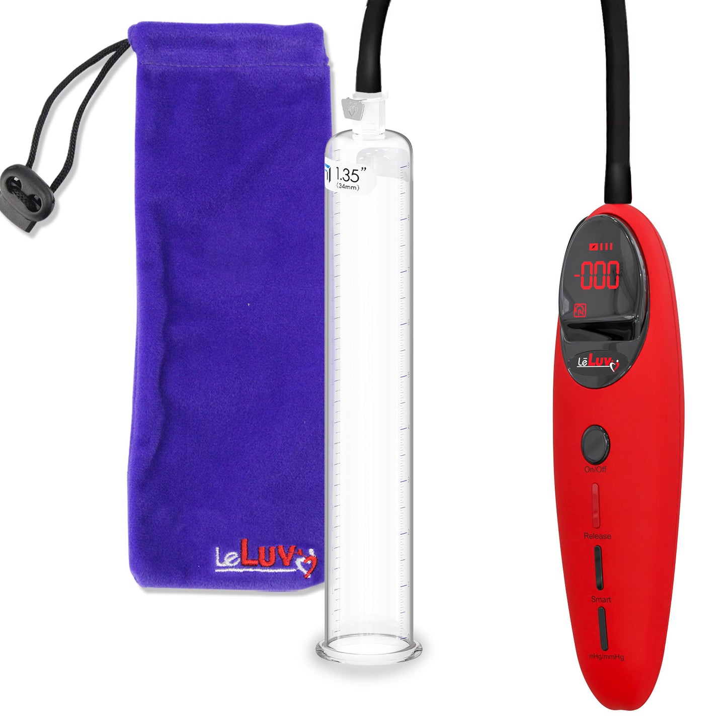 Penis Pump Magna Pro Handle Red | 9" x 1.35" Acrylic Cylinder