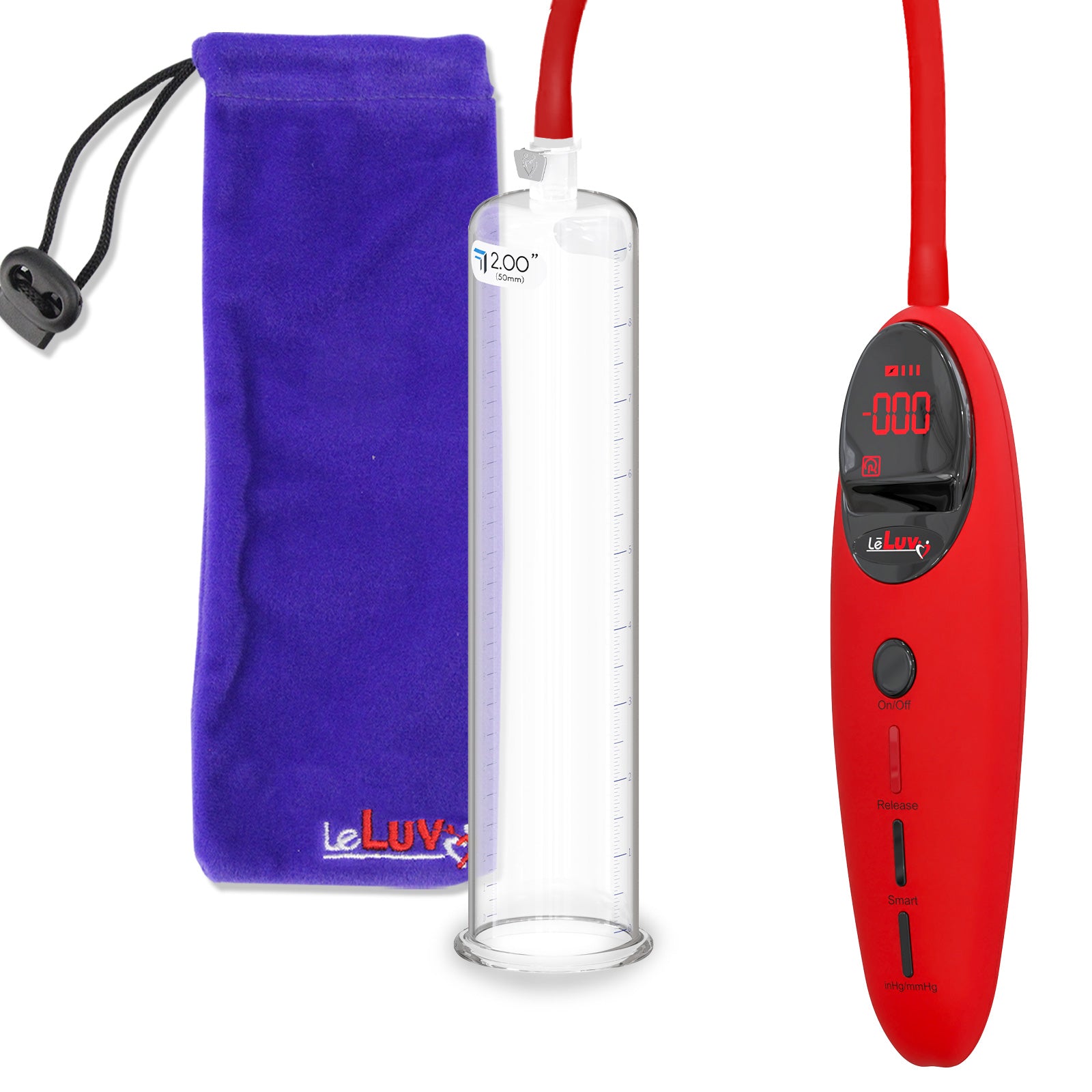 Penis Pump Magna Pro Handle Red | 9" x 2.00" Acrylic Cylinder