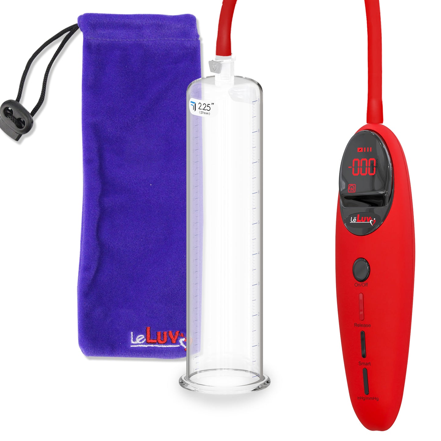 Penis Pump Magna Pro Handle Red | 9" x 2.25" Acrylic Cylinder