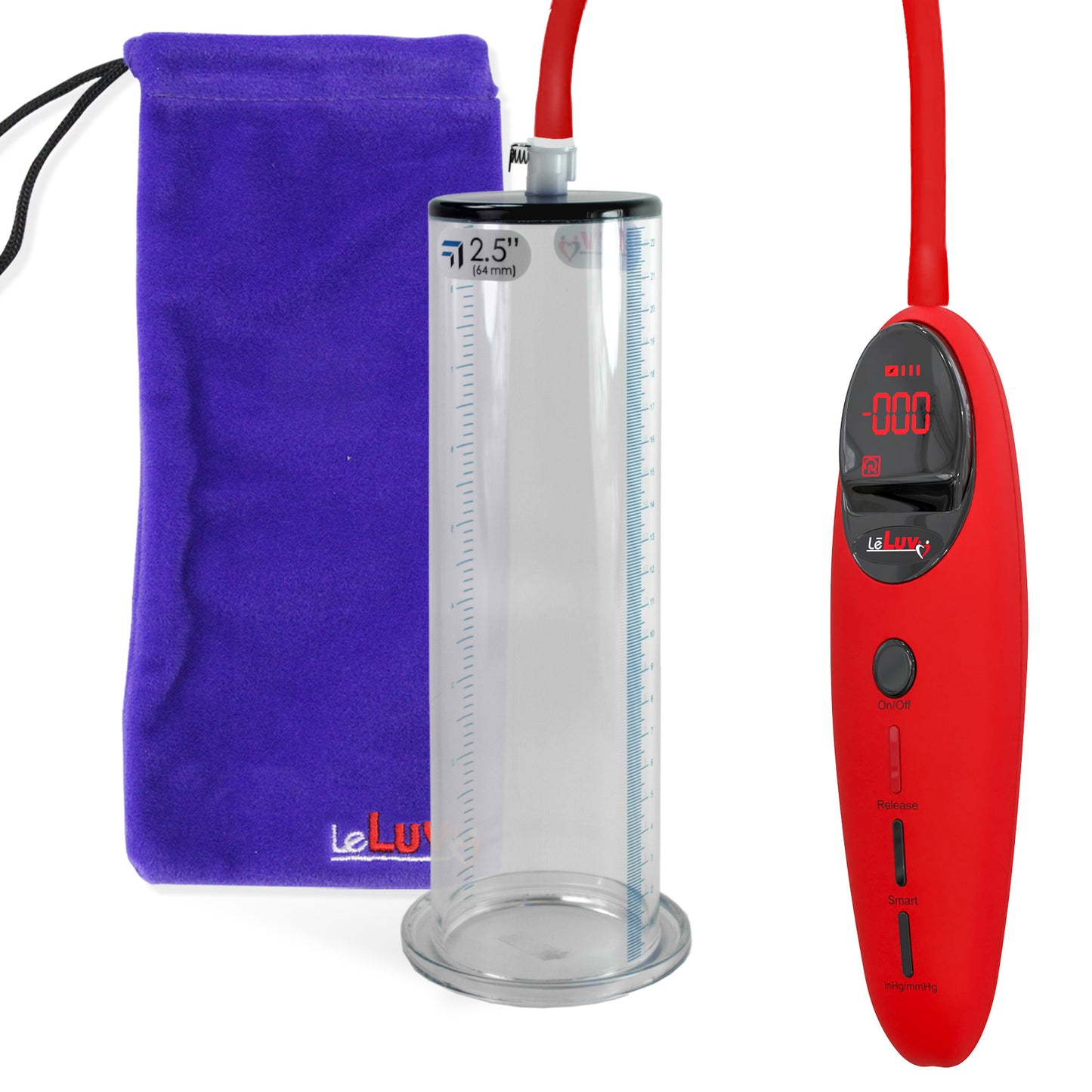 Penis Pump Magna Pro Handle Red | 9" Length x 2.50" Diameter WIDE Flange Cylinder