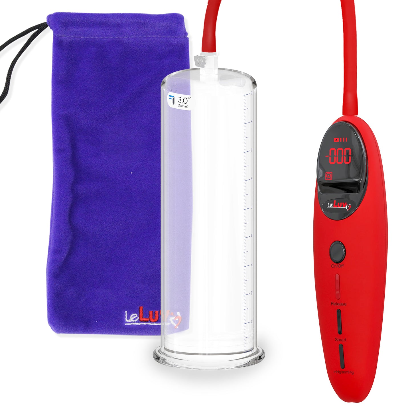 Penis Pump Magna Pro Handle Red | 9" x 3.00" Acrylic Cylinder