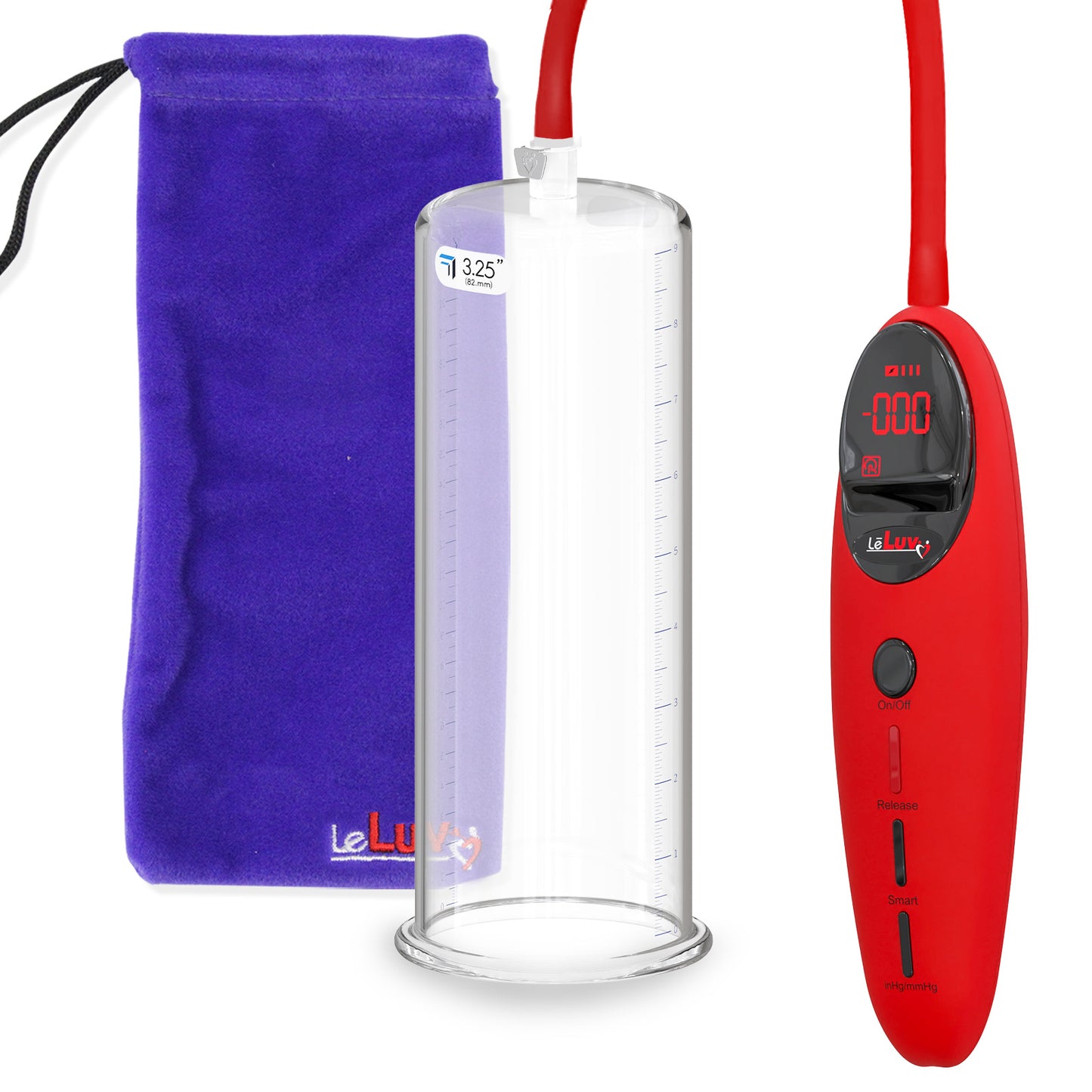 Penis Pump Magna Pro Handle Red | 9" x 3.25" Acrylic Cylinder