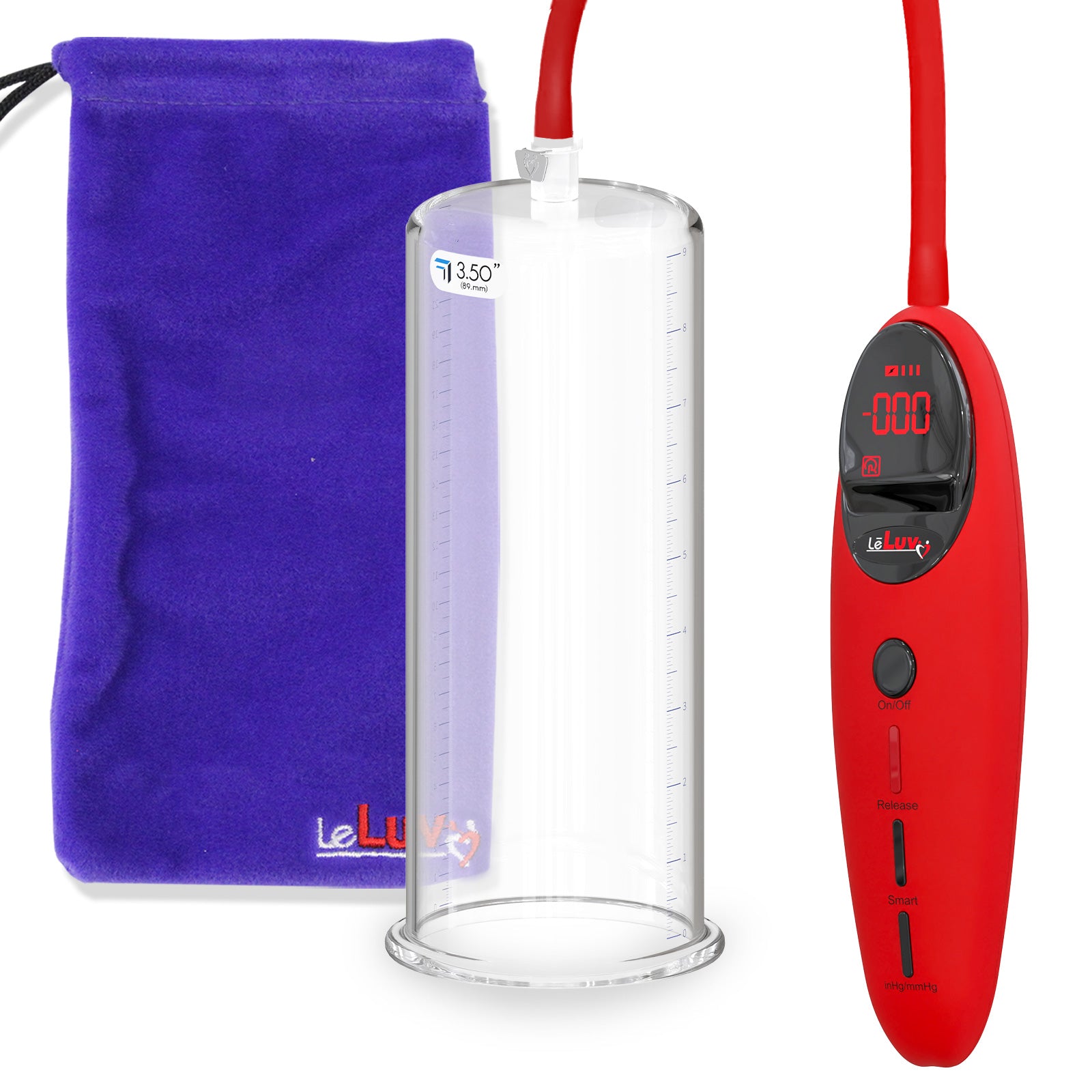 Penis Pump Magna Pro Handle Red | 9" x 3.50" Acrylic Cylinder