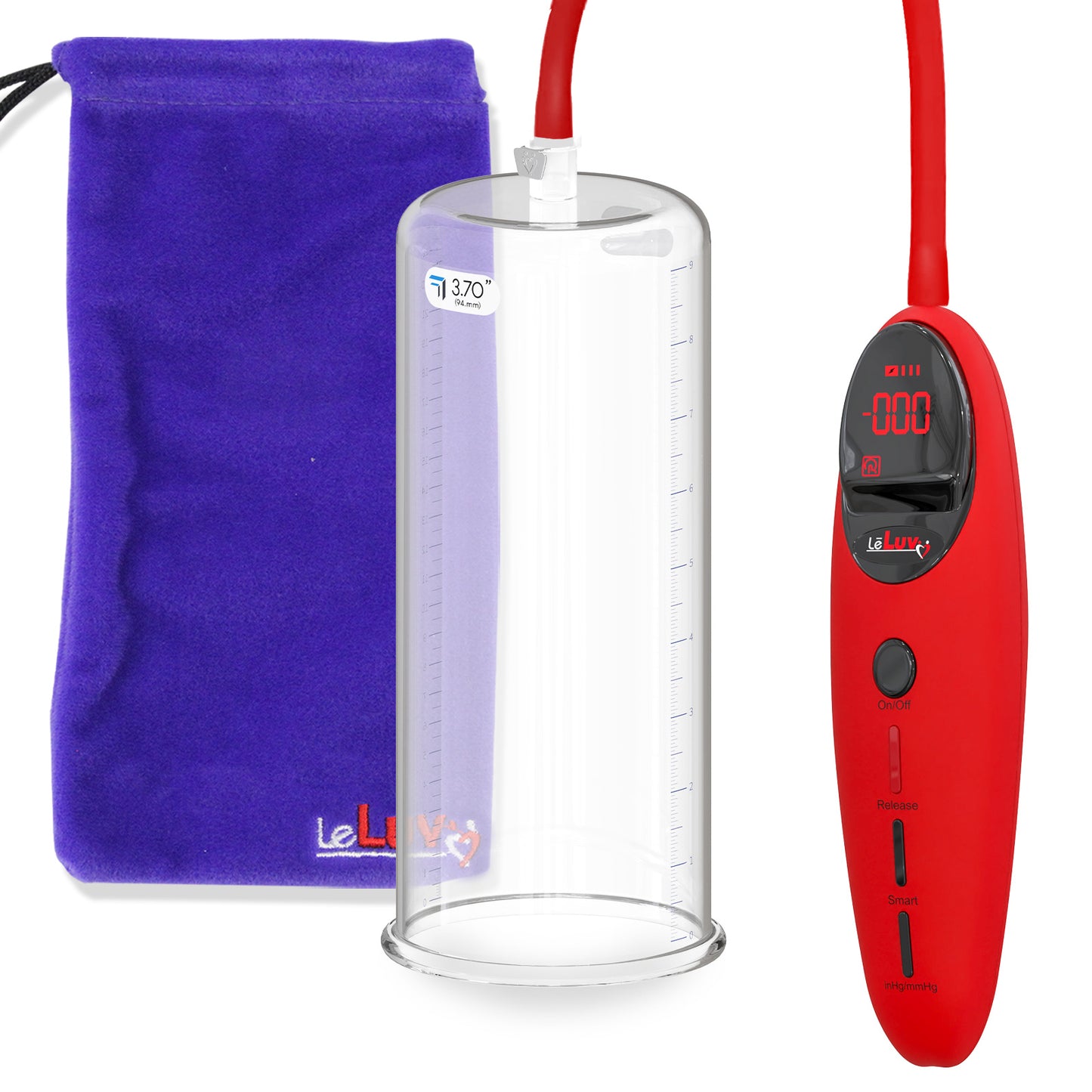 Penis Pump Magna Pro Handle Red | 9" x 3.70" Acrylic Cylinder