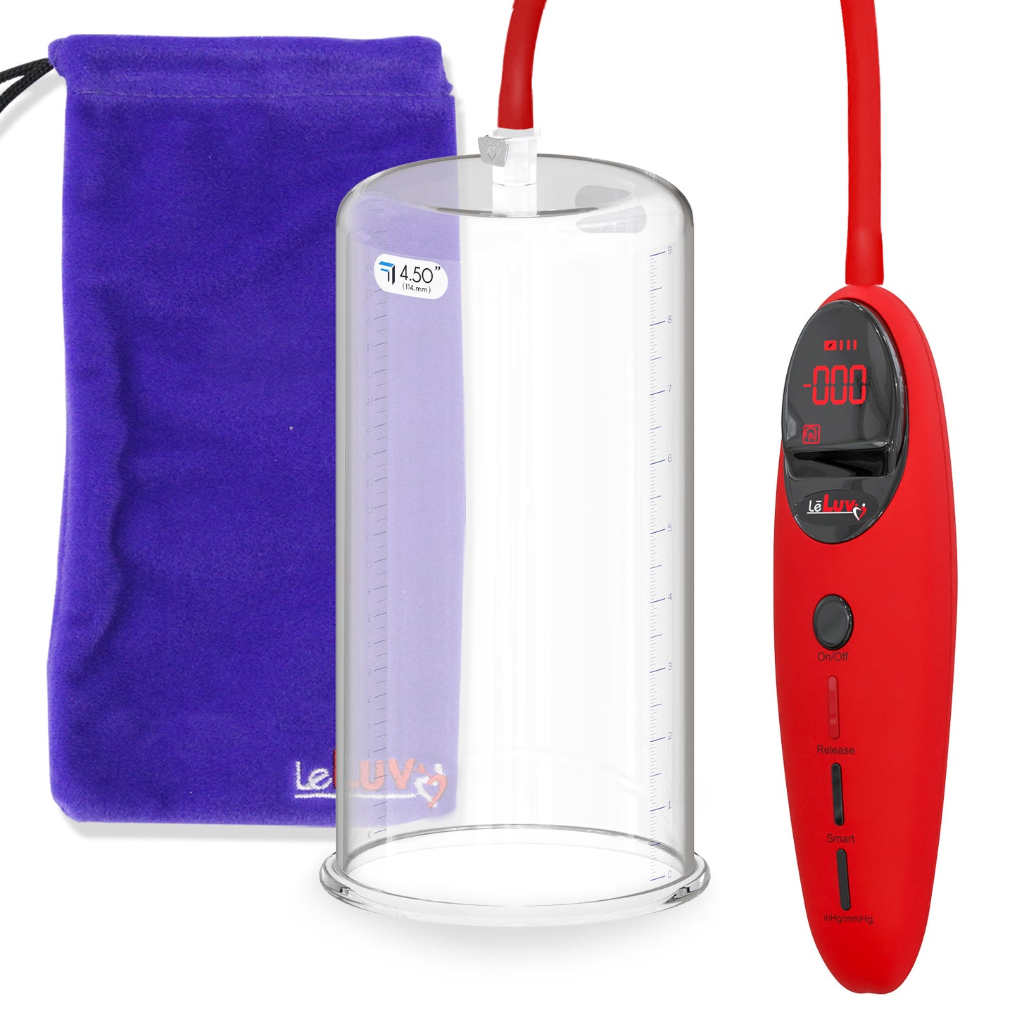 Penis Pump Magna Pro Handle Red | 9" x 4.50" Acrylic Cylinder