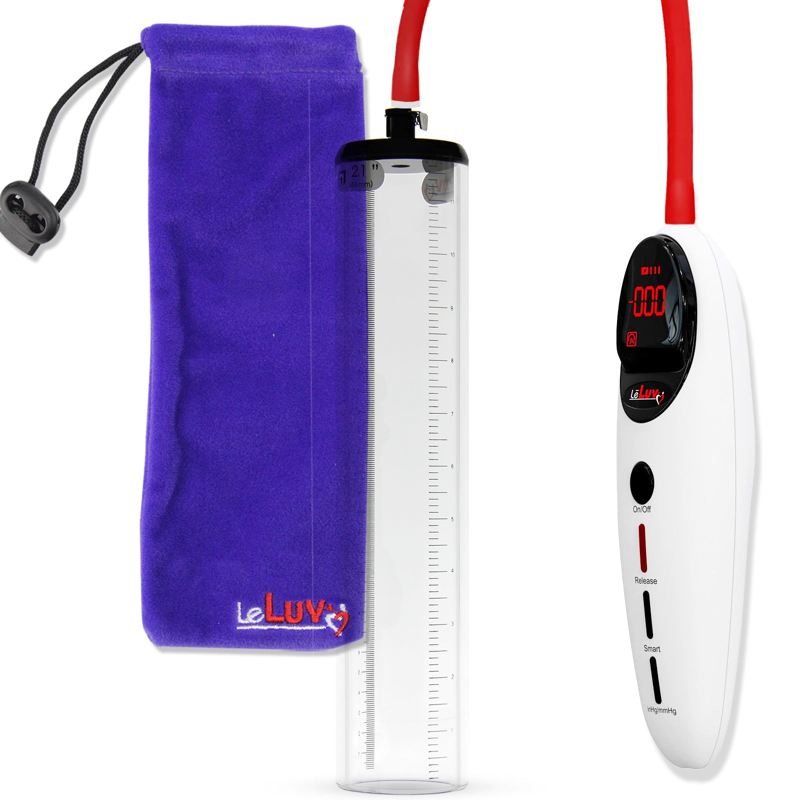 Penis Pump Magna Pro Handle White | 2.1" Diameter x 12" Length Thick-Walled Penis Cylinder