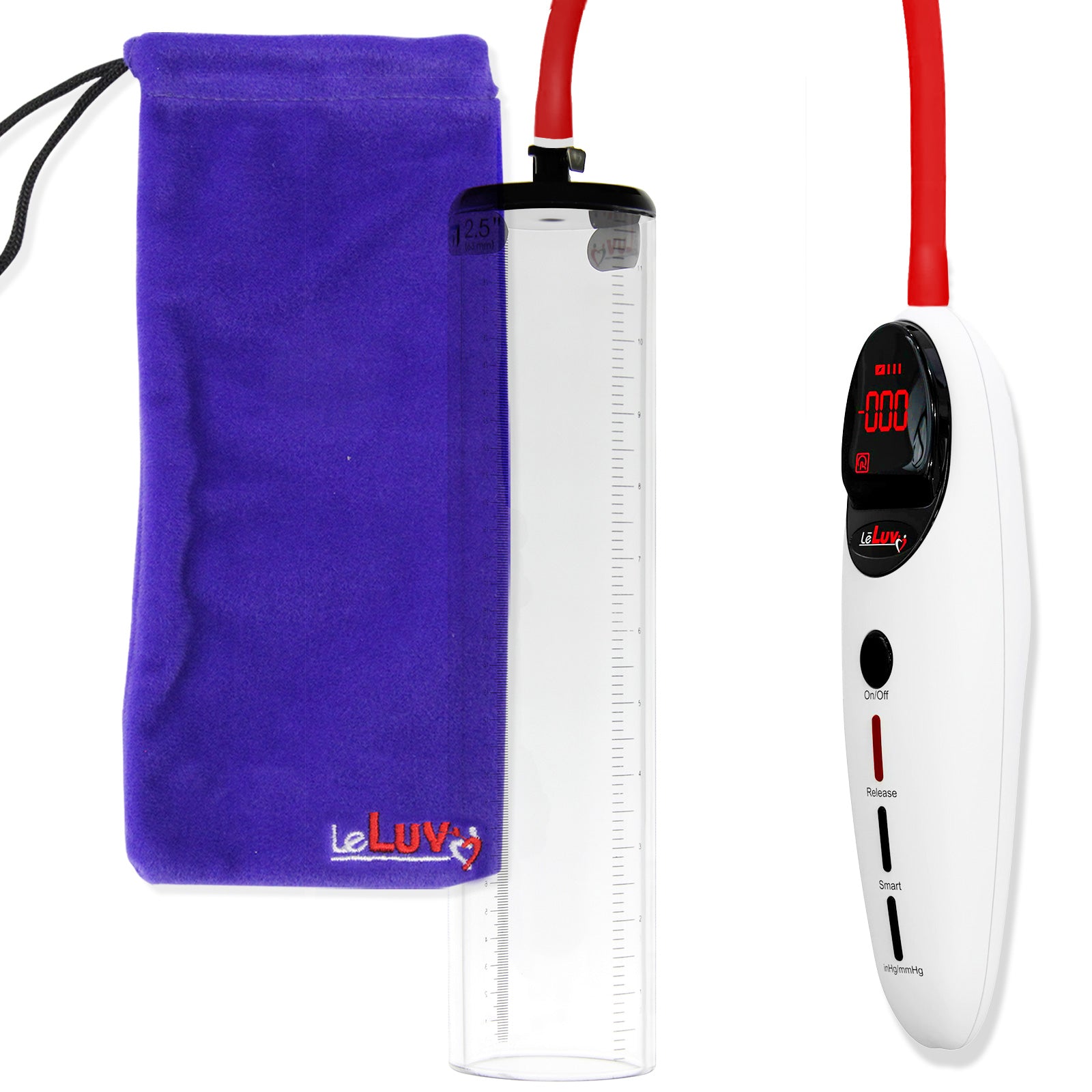 Penis Pump Magna Pro Handle White | 2.5" Diameter x 12" Length Thick-Walled Penis Cylinder