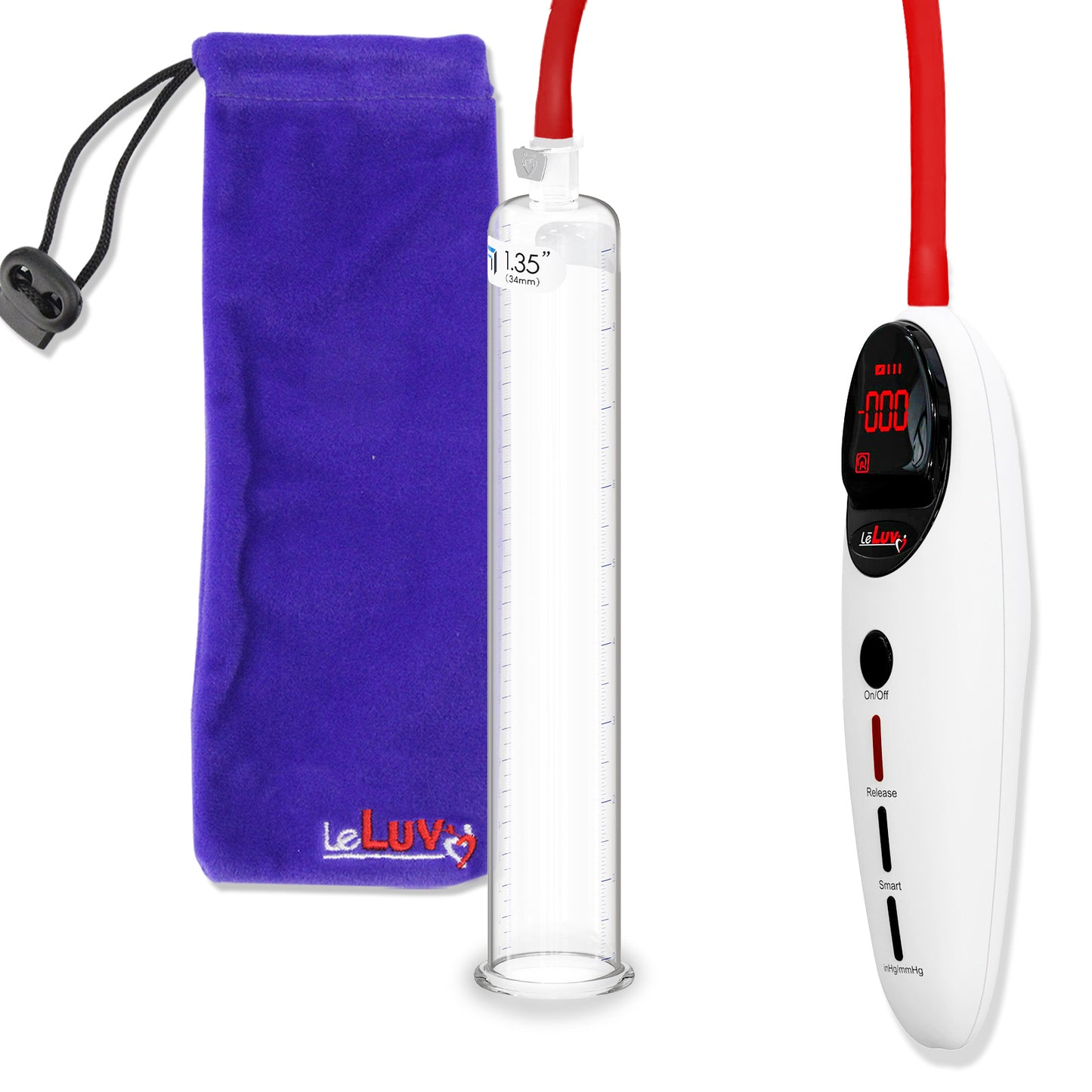 Penis Pump Magna Pro Handle White | 9" x 1.35" Acrylic Cylinder