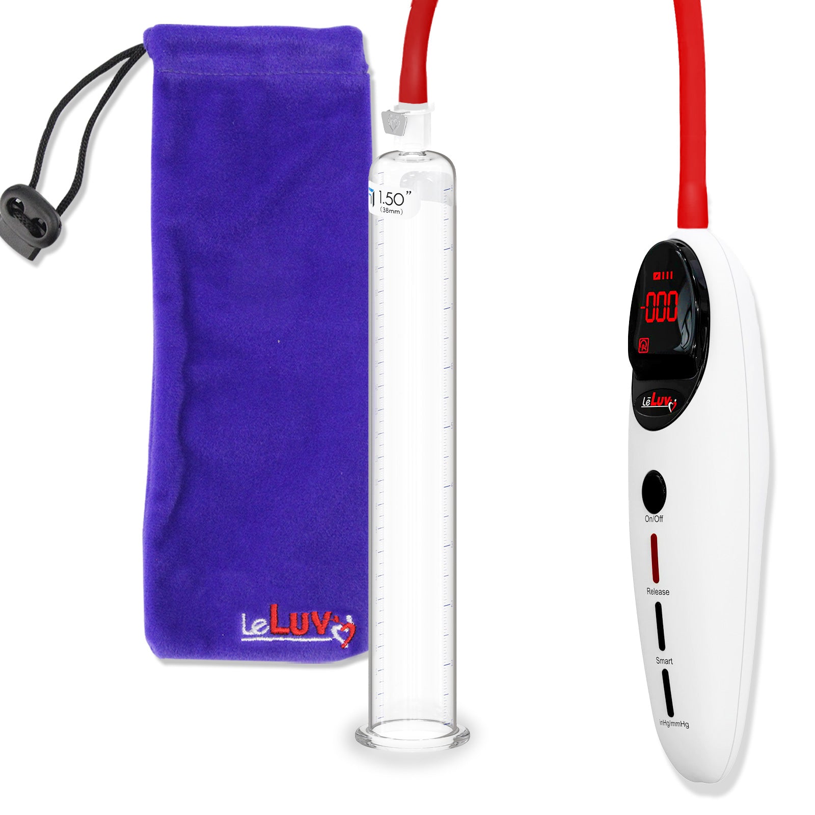 Penis Pump Magna Pro Handle White | 9" x 1.50" Acrylic Cylinder