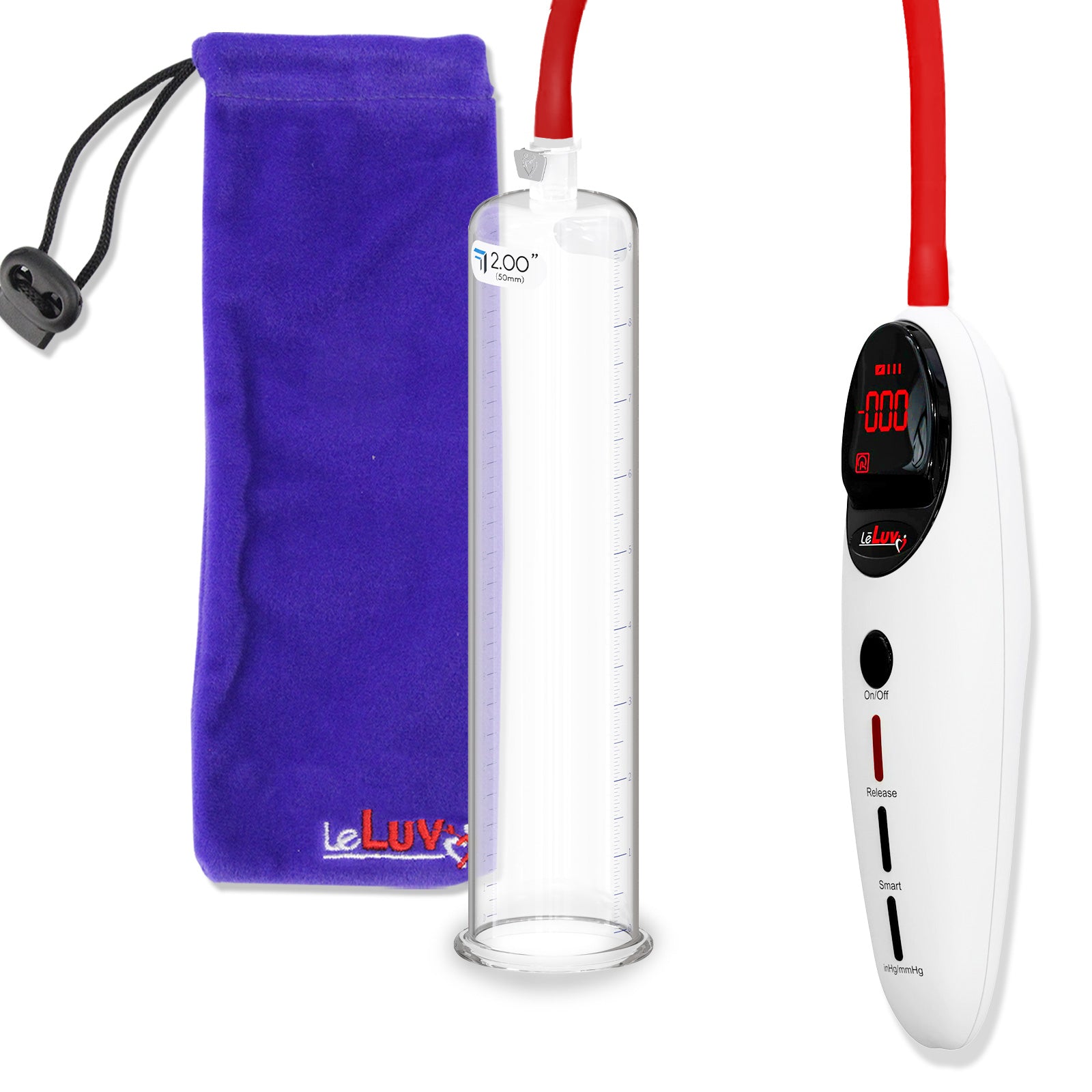 Penis Pump Magna Pro Handle White | 9" x 2.00" Acrylic Cylinder