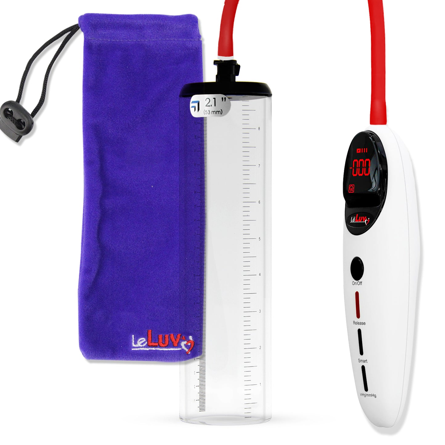 Penis Pump Magna Pro Handle White | 2.1" Diameter x 9" Length Thick-Walled Penis Cylinder