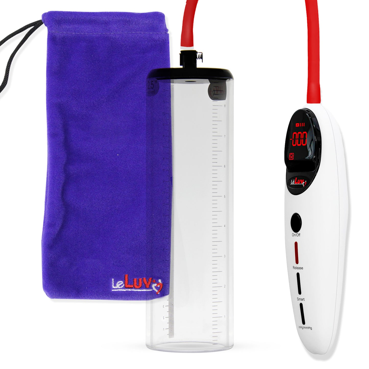 Penis Pump Magna Pro Handle White | 2.5" Diameter x 9" Length Thick-Walled Penis Cylinder