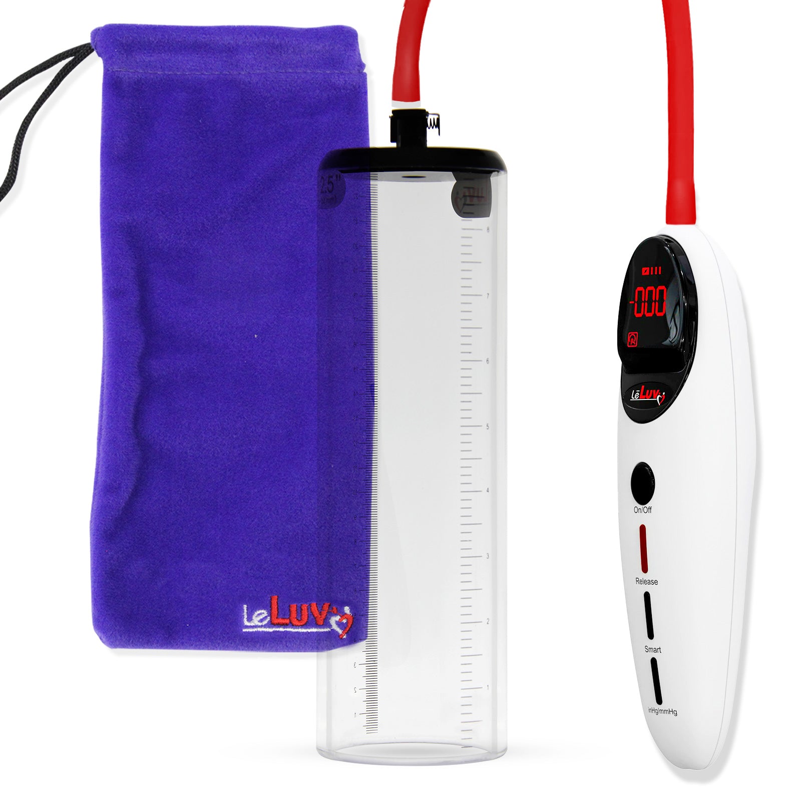 Penis Pump Magna Pro Handle White | 2.5" Diameter x 9" Length Thick-Walled Penis Cylinder