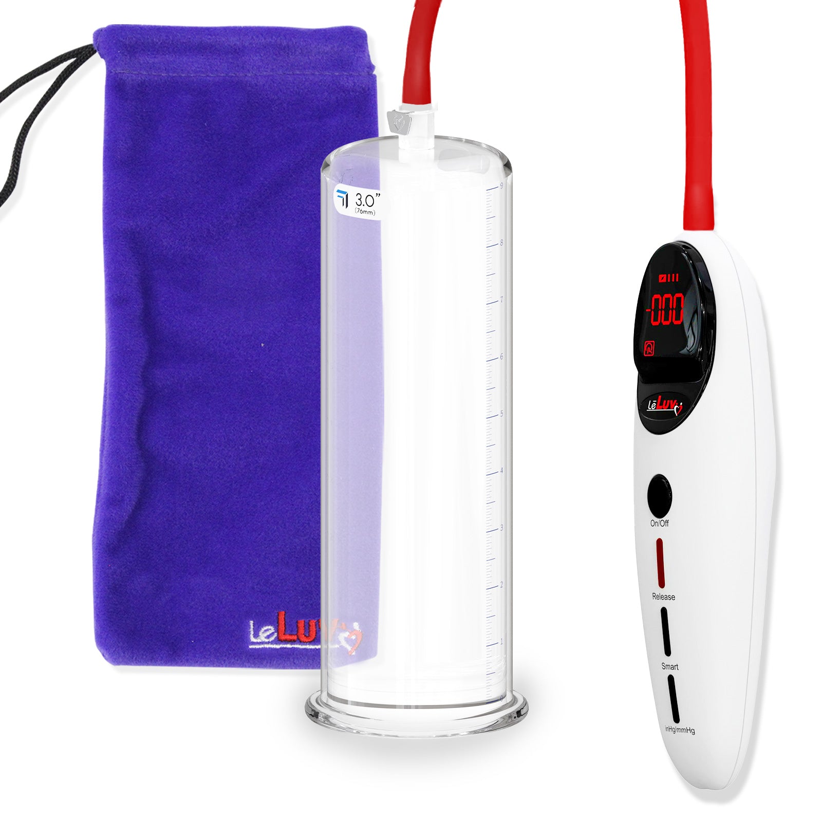 Penis Pump Magna Pro Handle White | 9" x 3.00" Acrylic Cylinder