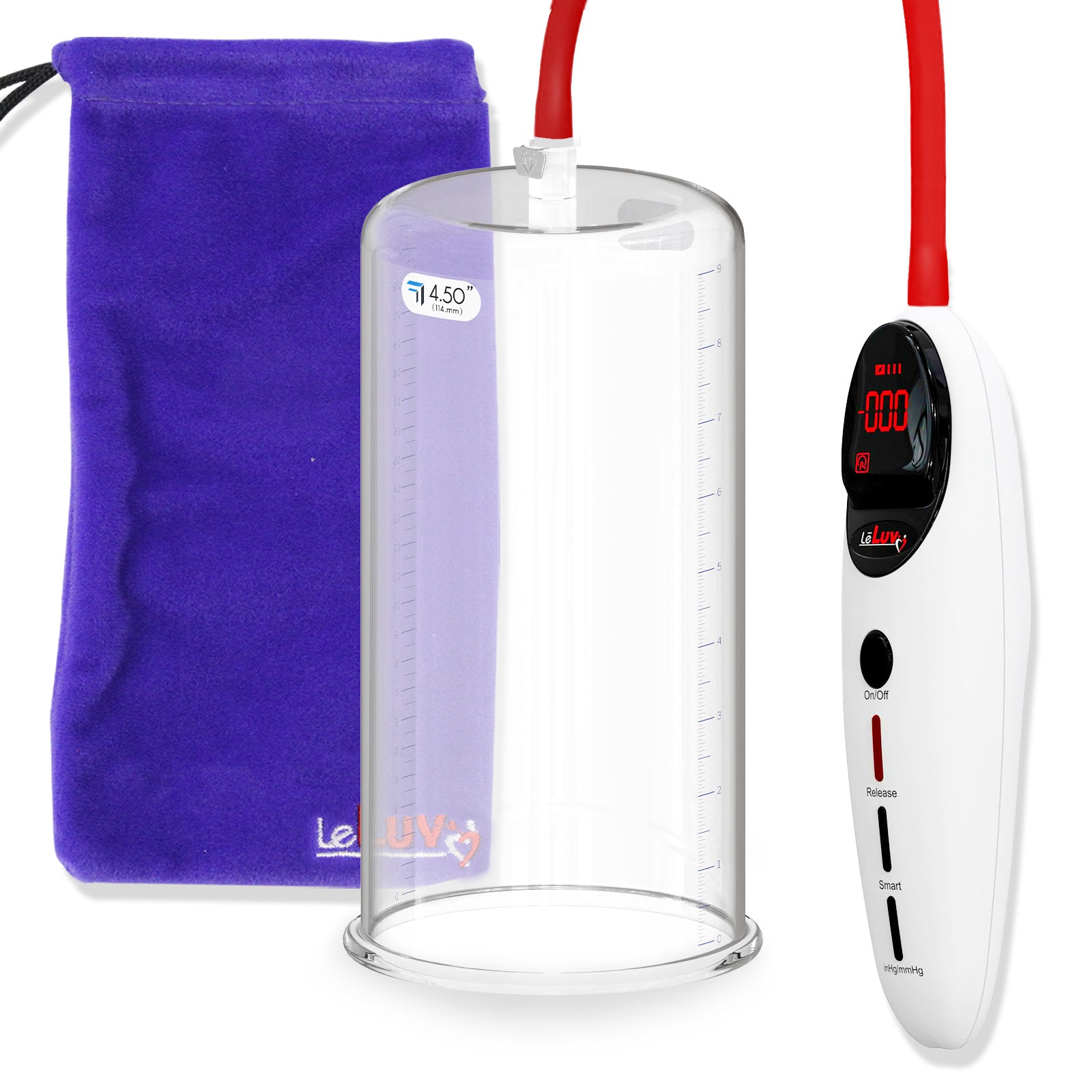 Penis Pump Magna Pro Handle White | 9" x 4.50" Acrylic Cylinder