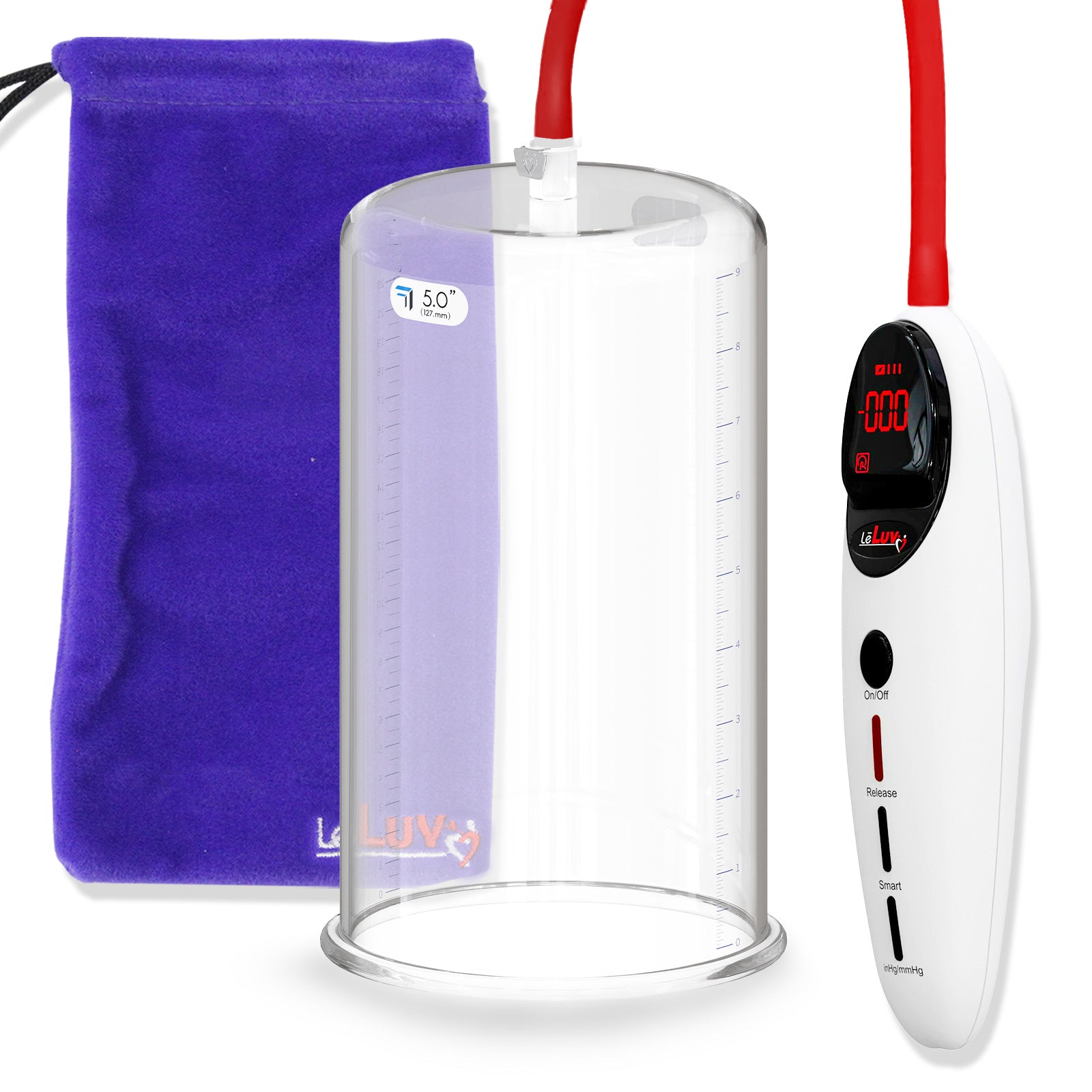 Penis Pump Magna Pro Handle White | 9" x 5.00" Acrylic Cylinder