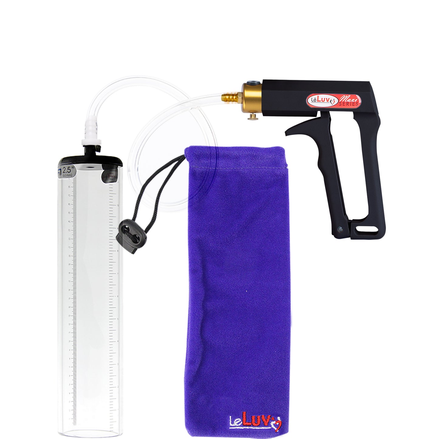 Maxi Black Handle Clear Hose | Penis Pump - 12" x 2.5" Thick-Walled Cylinder