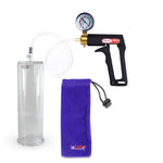 Maxi Black Handle Clear Hose | Penis Pump + Gauge | 12" x 3.70" Cylinder