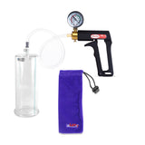 Maxi Black Handle Clear Hose | Penis Pump + Gauge | 9" x 3.50" Cylinder
