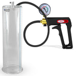 Maxi Black Handle Silicone Hose | Penis Pump + Gauge | 12" x 3.50" Cylinder